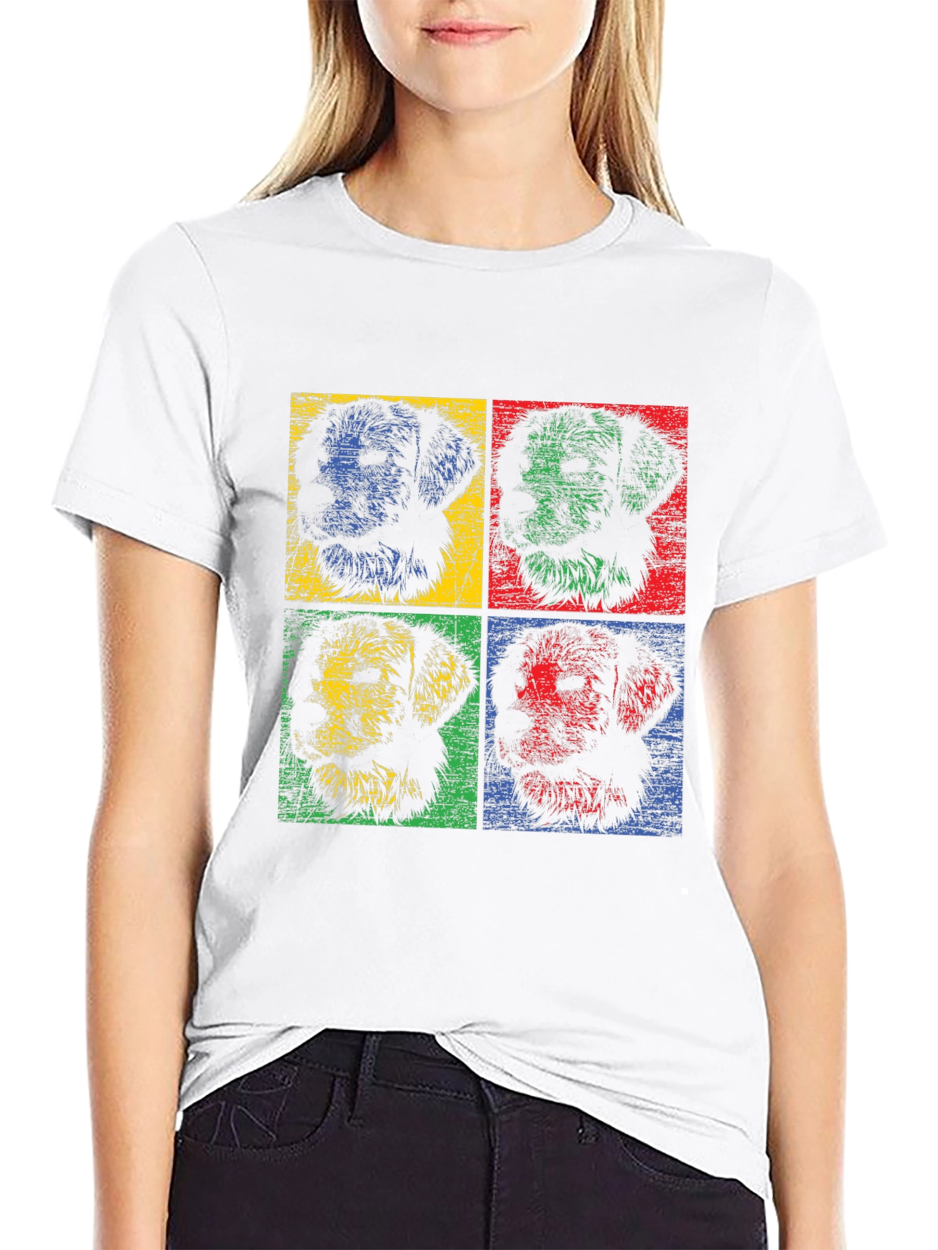 Pop Art Dog Graphic Tee - Stylish & Unique