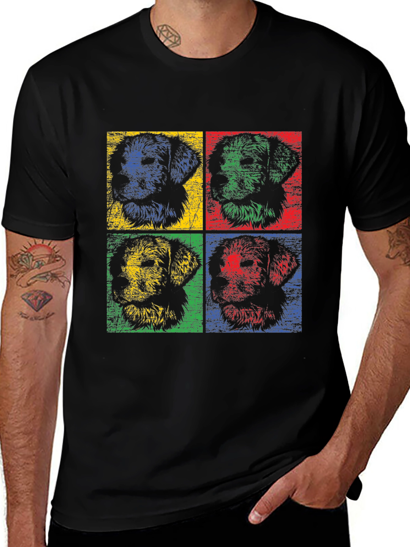 Pop Art Dog Graphic Tee - Stylish & Unique