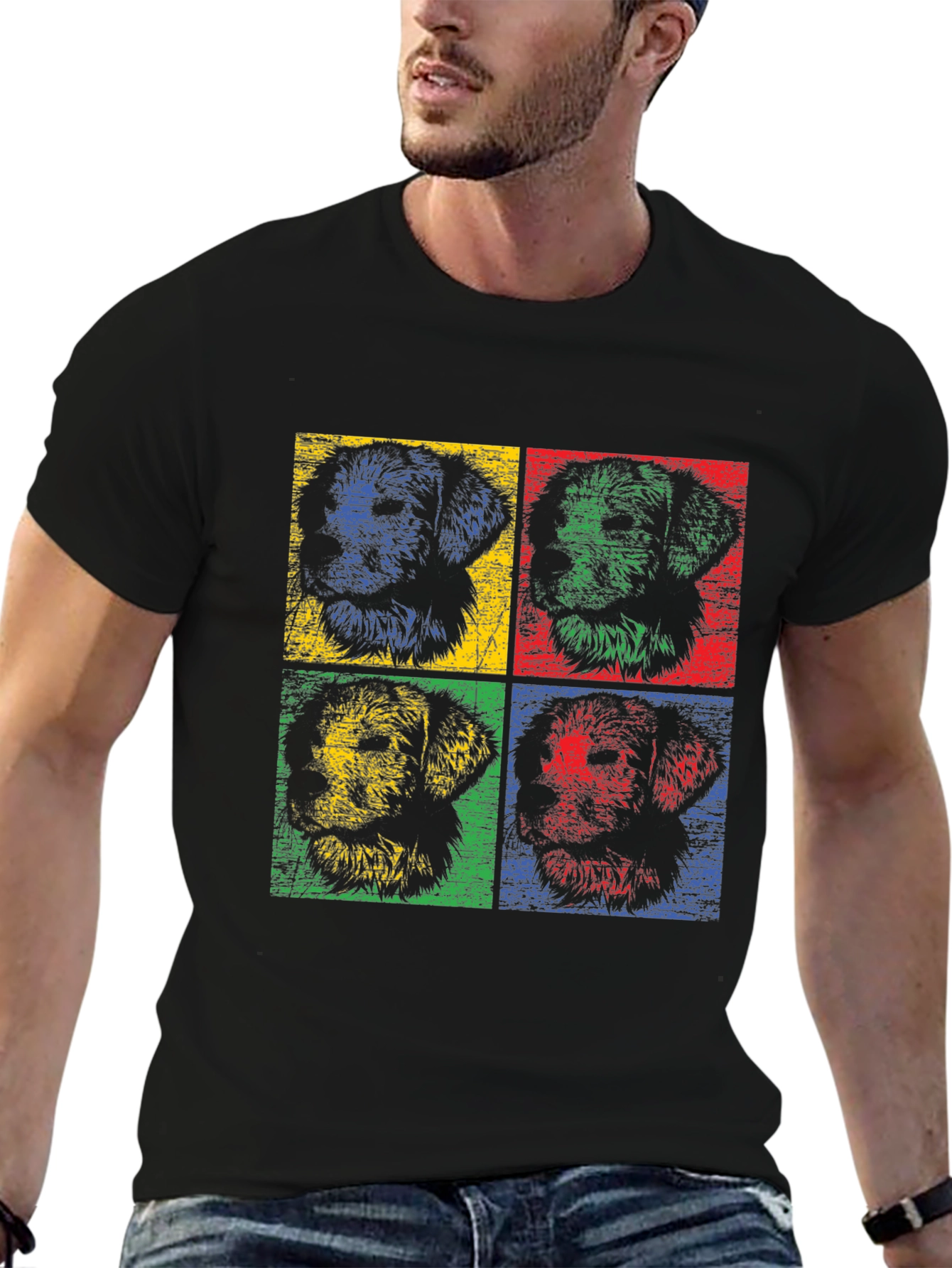 Pop Art Dog Graphic Tee - Stylish & Unique