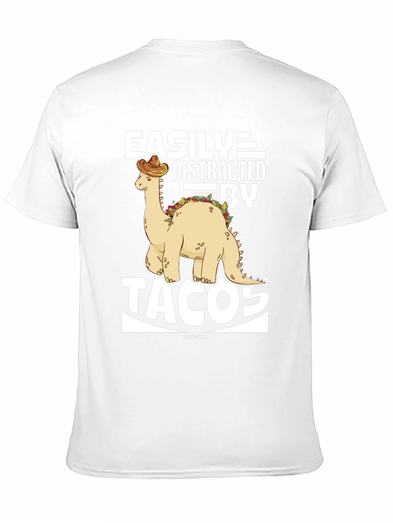 Easily Distracted By Tacos Dinosaur Graphic Tee