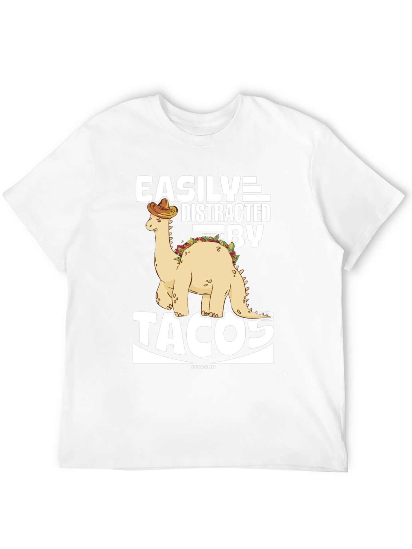 Easily Distracted By Tacos Dinosaur Graphic Tee