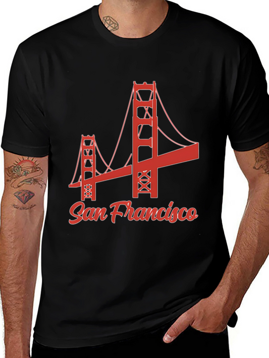 San Francisco Golden Gate Bridge Black Graphic Tee