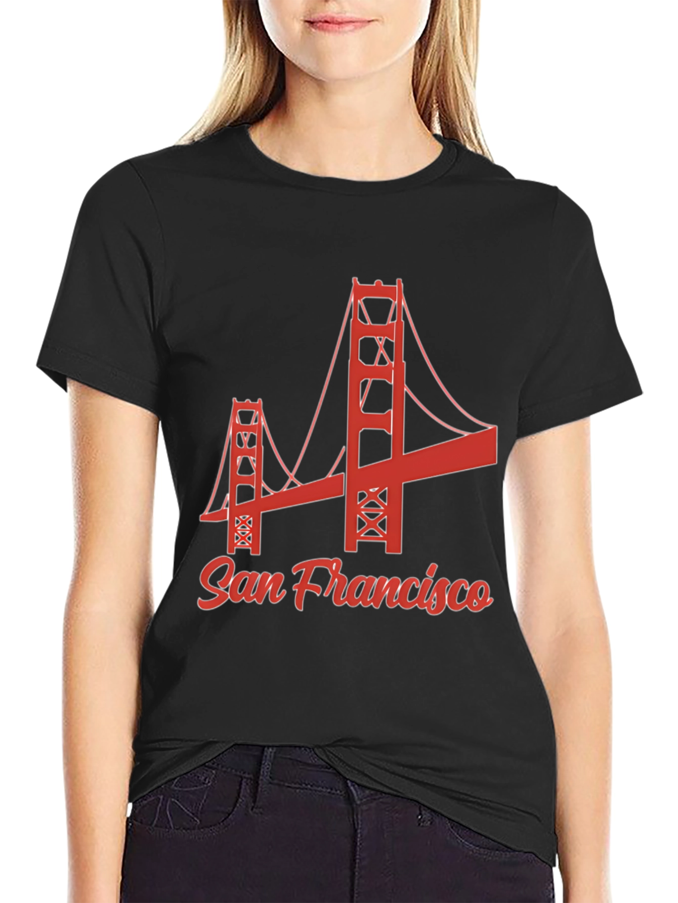 San Francisco Golden Gate Bridge Black Graphic Tee