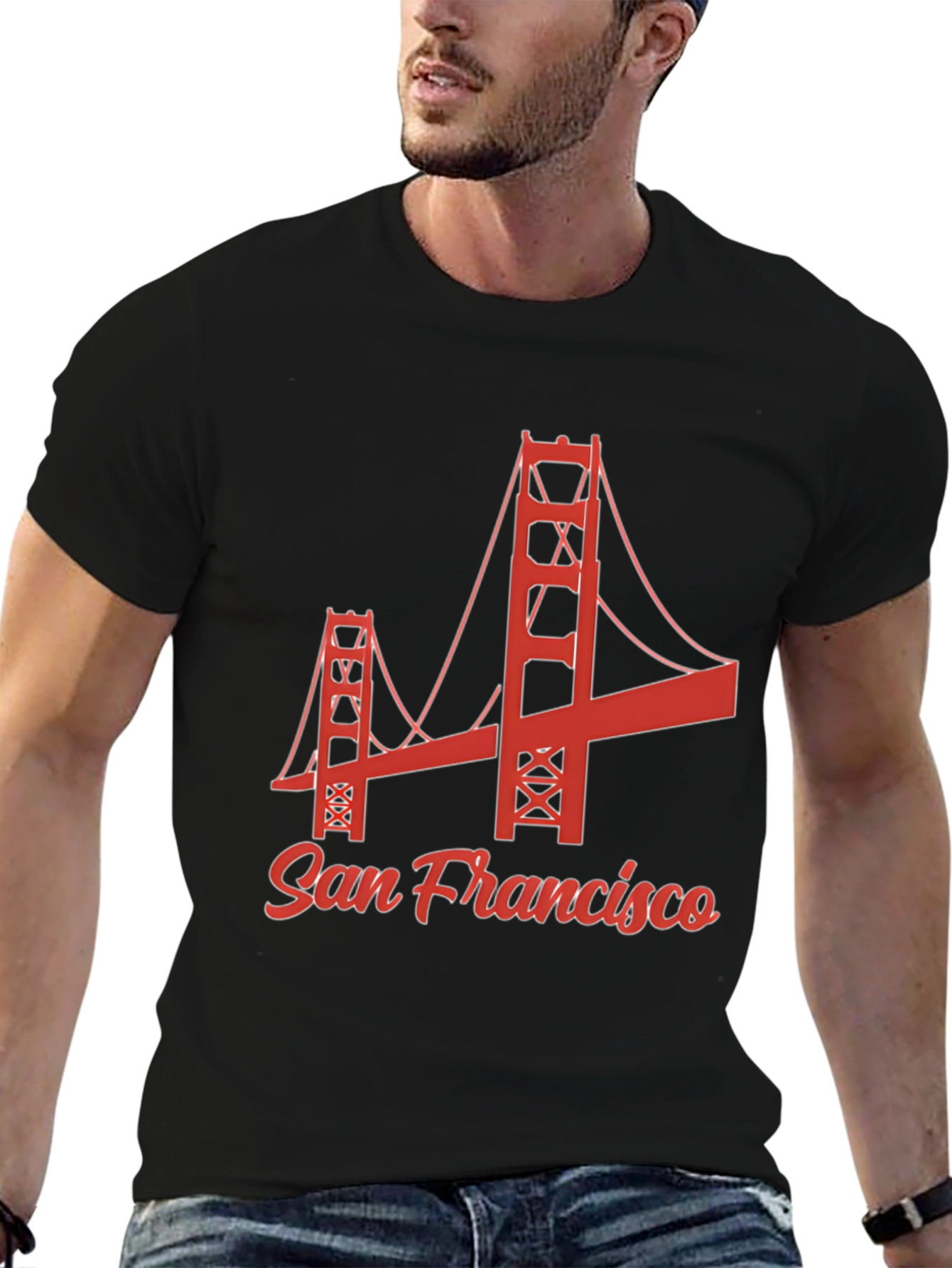 San Francisco Golden Gate Bridge Black Graphic Tee