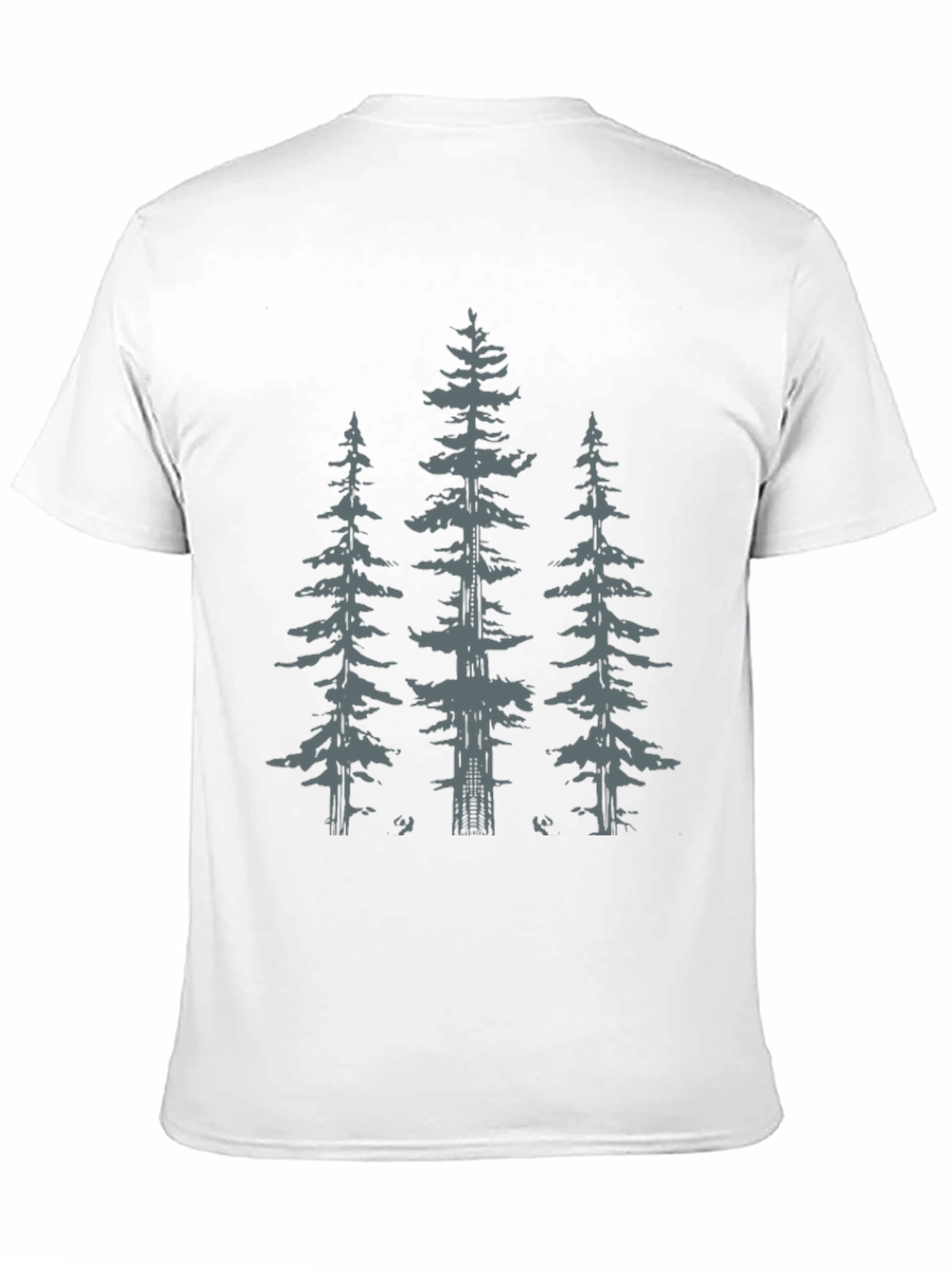 Black Tee with Pine Tree Graphic