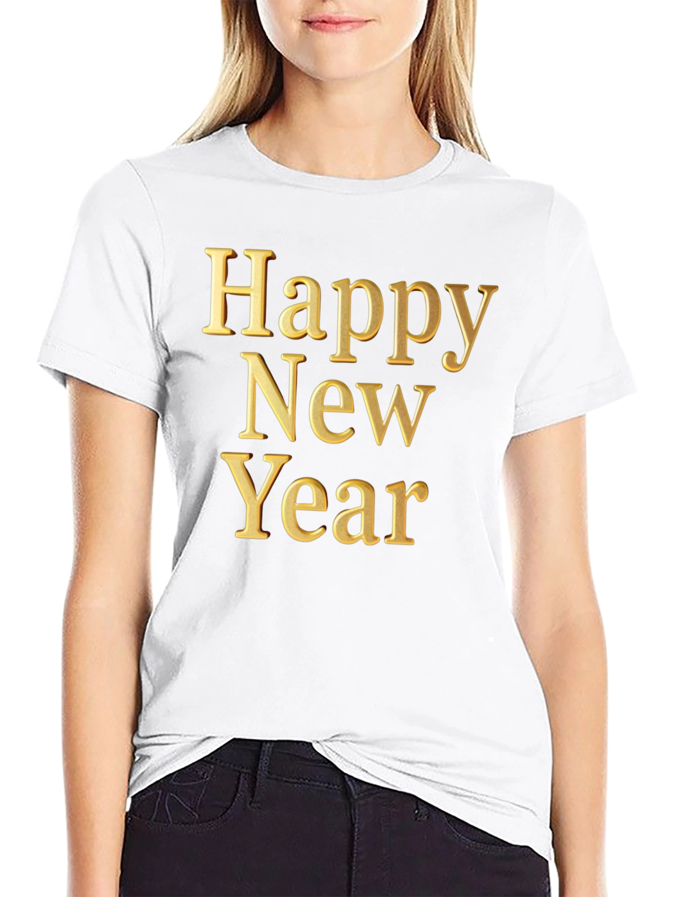 Happy New Year Graphic Tee - Black