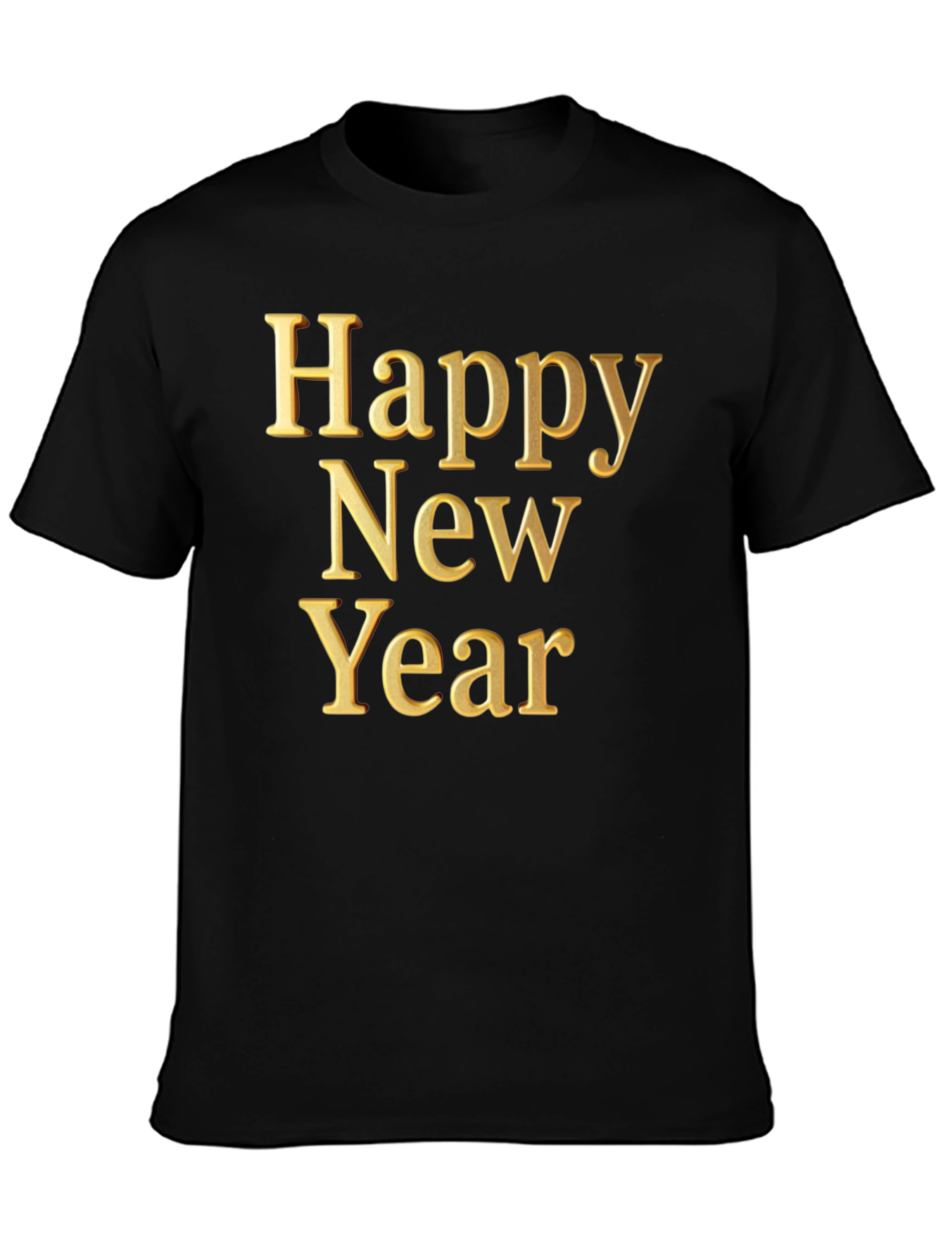 Happy New Year Graphic Tee - Black