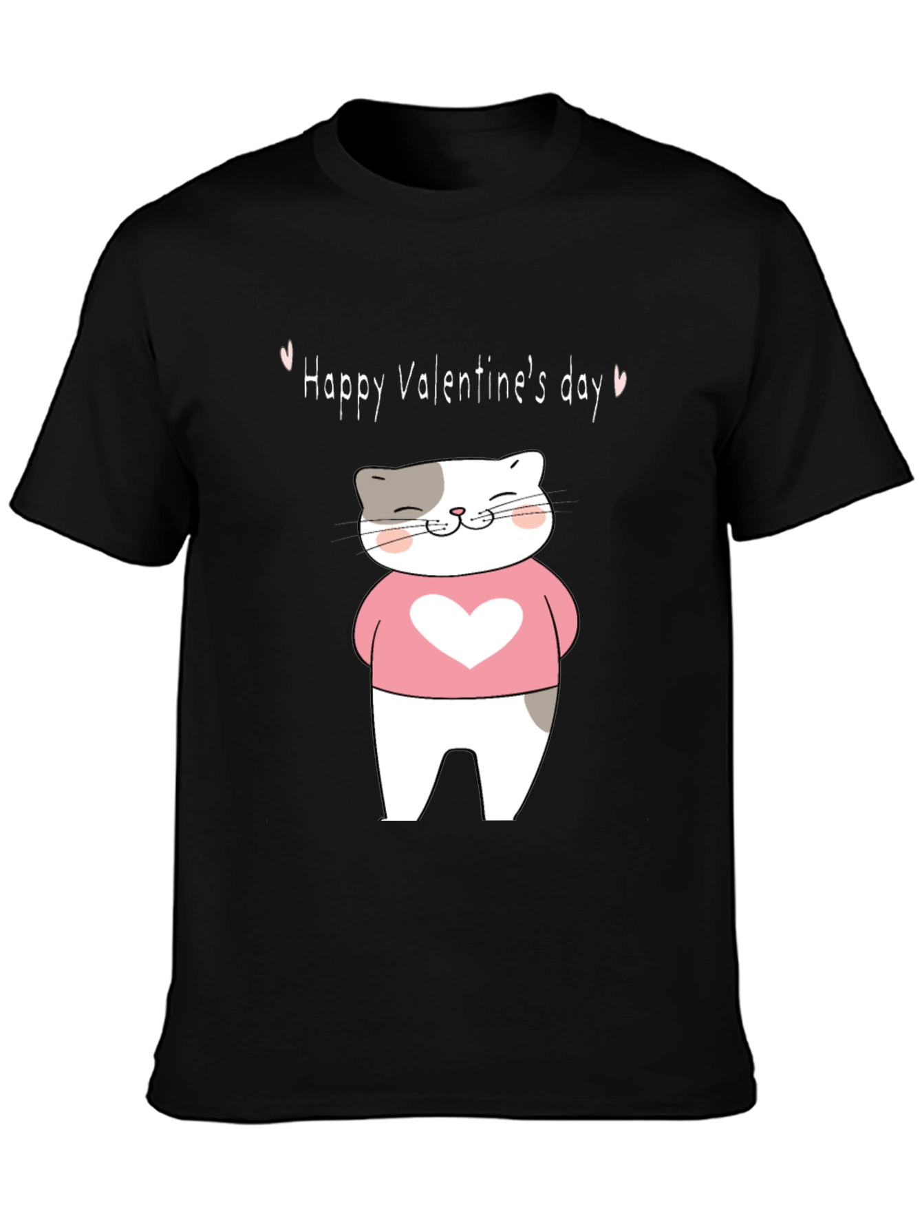 Valentines Day Cat Graphic T-Shirt