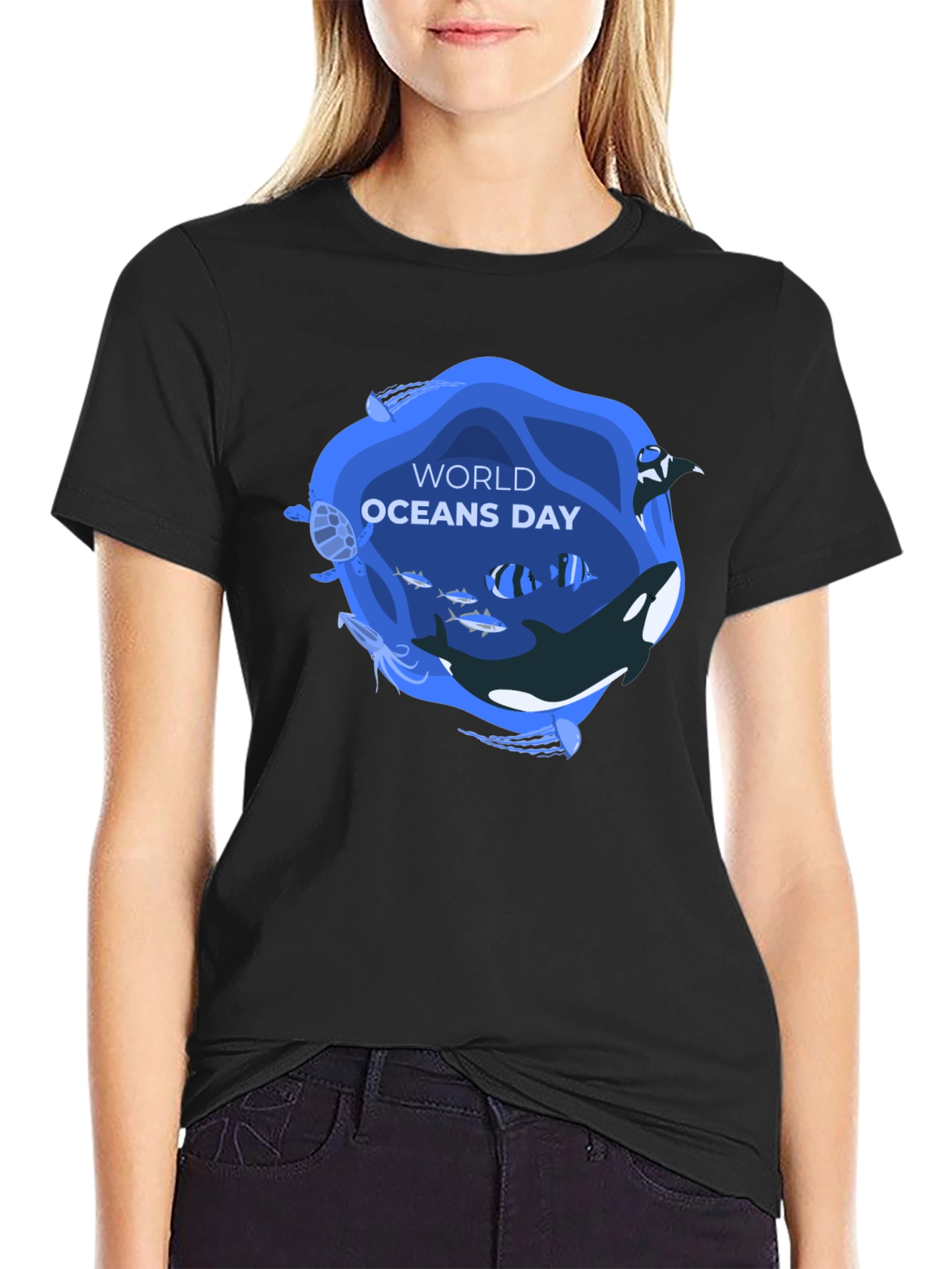 World Oceans Day T-Shirt - Black