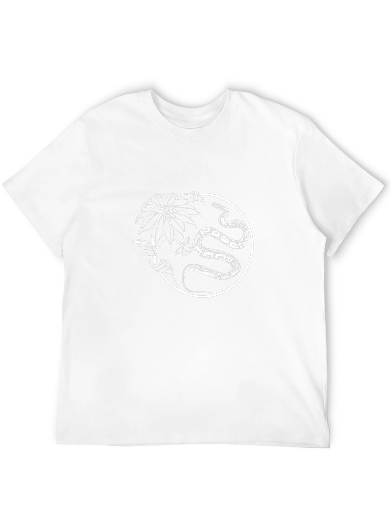 Snake & Floral Graphic Tee - Black
