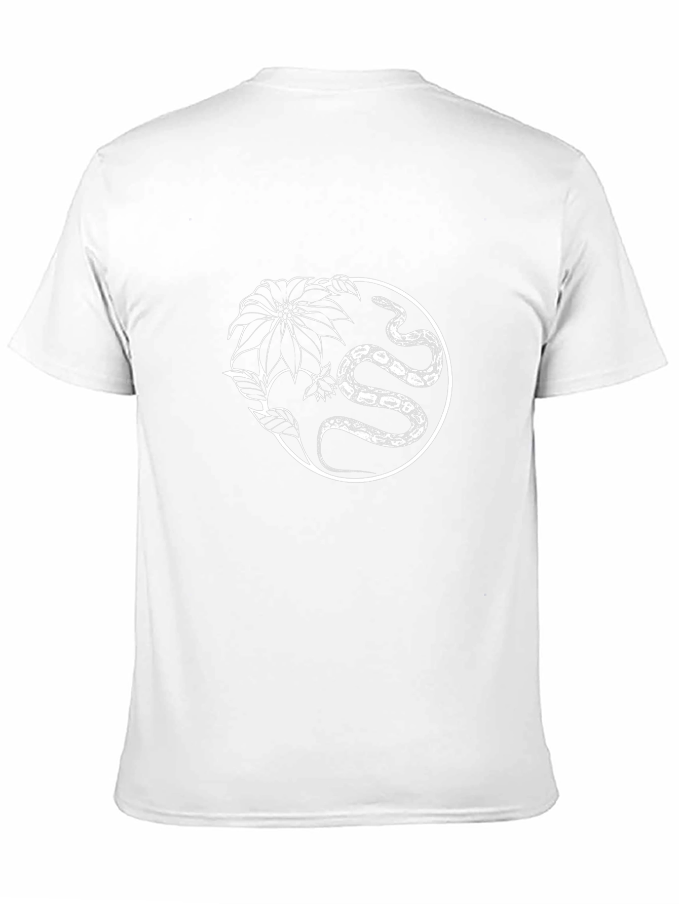 Snake & Floral Graphic Tee - Black