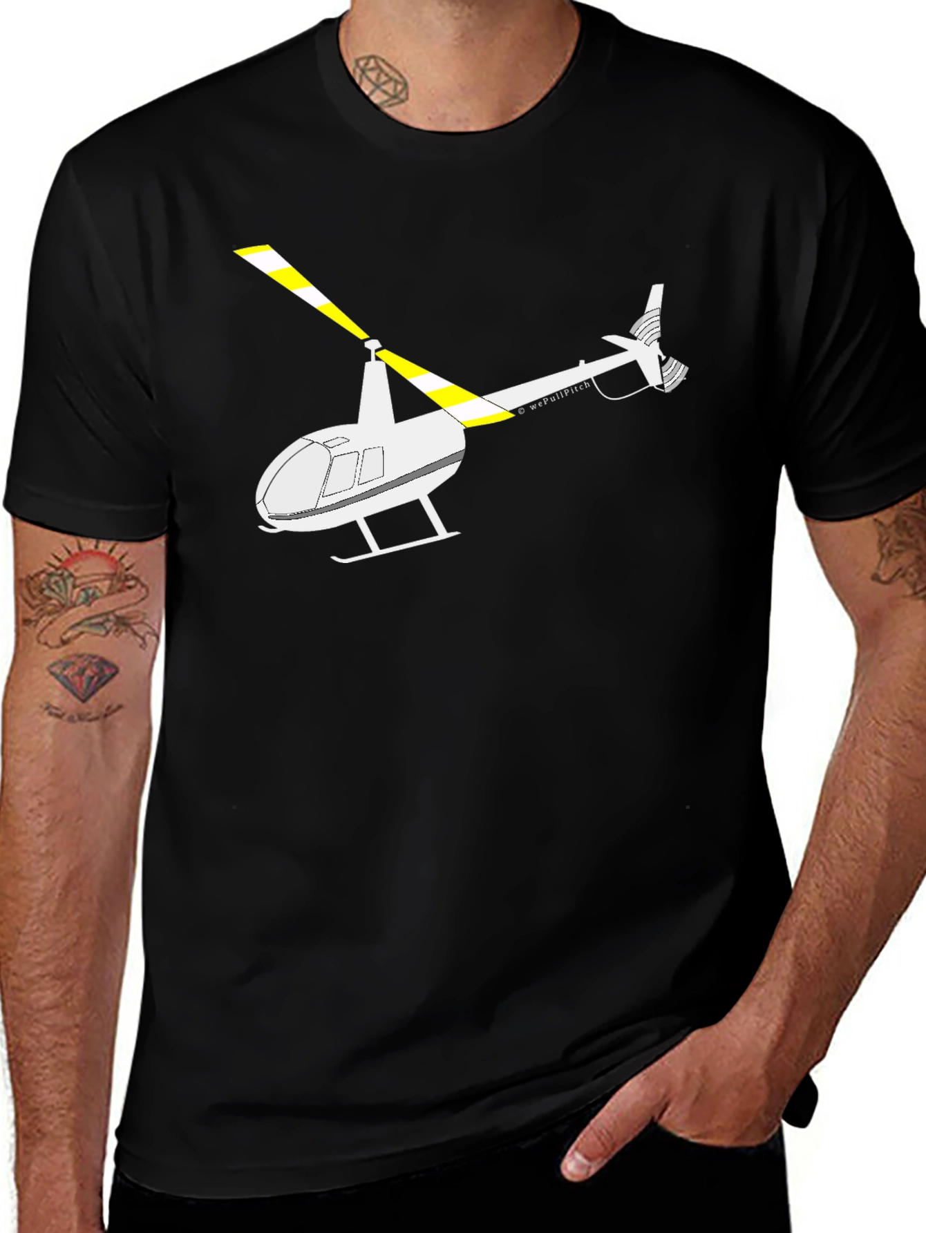 Helicopter Graphic T-Shirt - Aviation Enthusiast Apparel