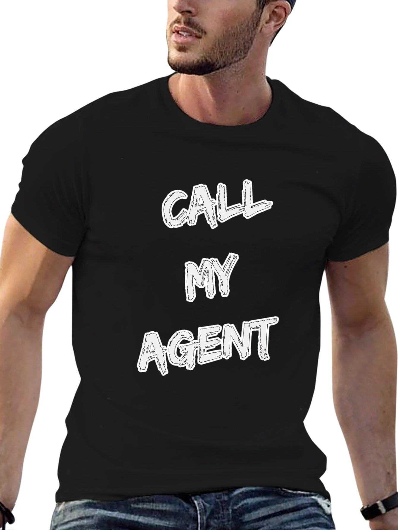 Call My Agent Graphic Tee - Mens Black T-Shirt