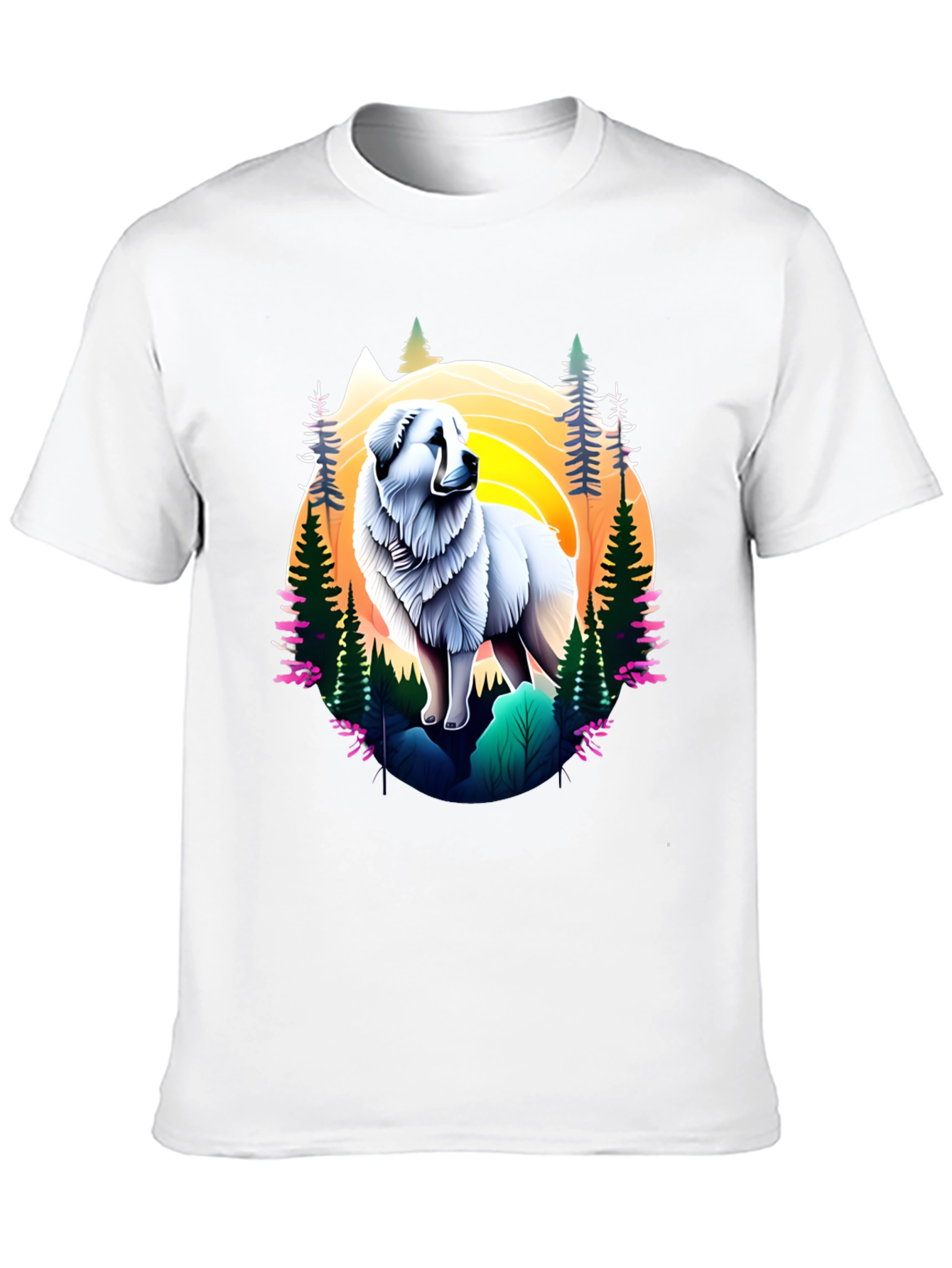 Great Pyrenees Mountain Scene T-Shirt
