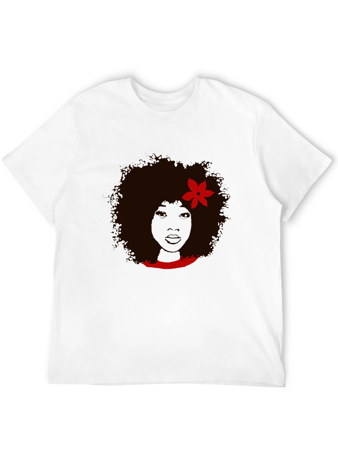 Afro Woman Graphic Print Black T-Shirt