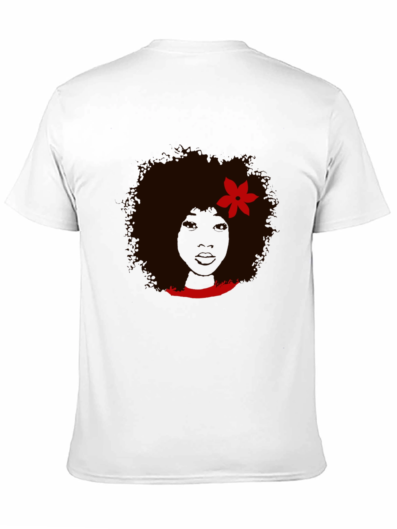 Afro Woman Graphic Print Black T-Shirt