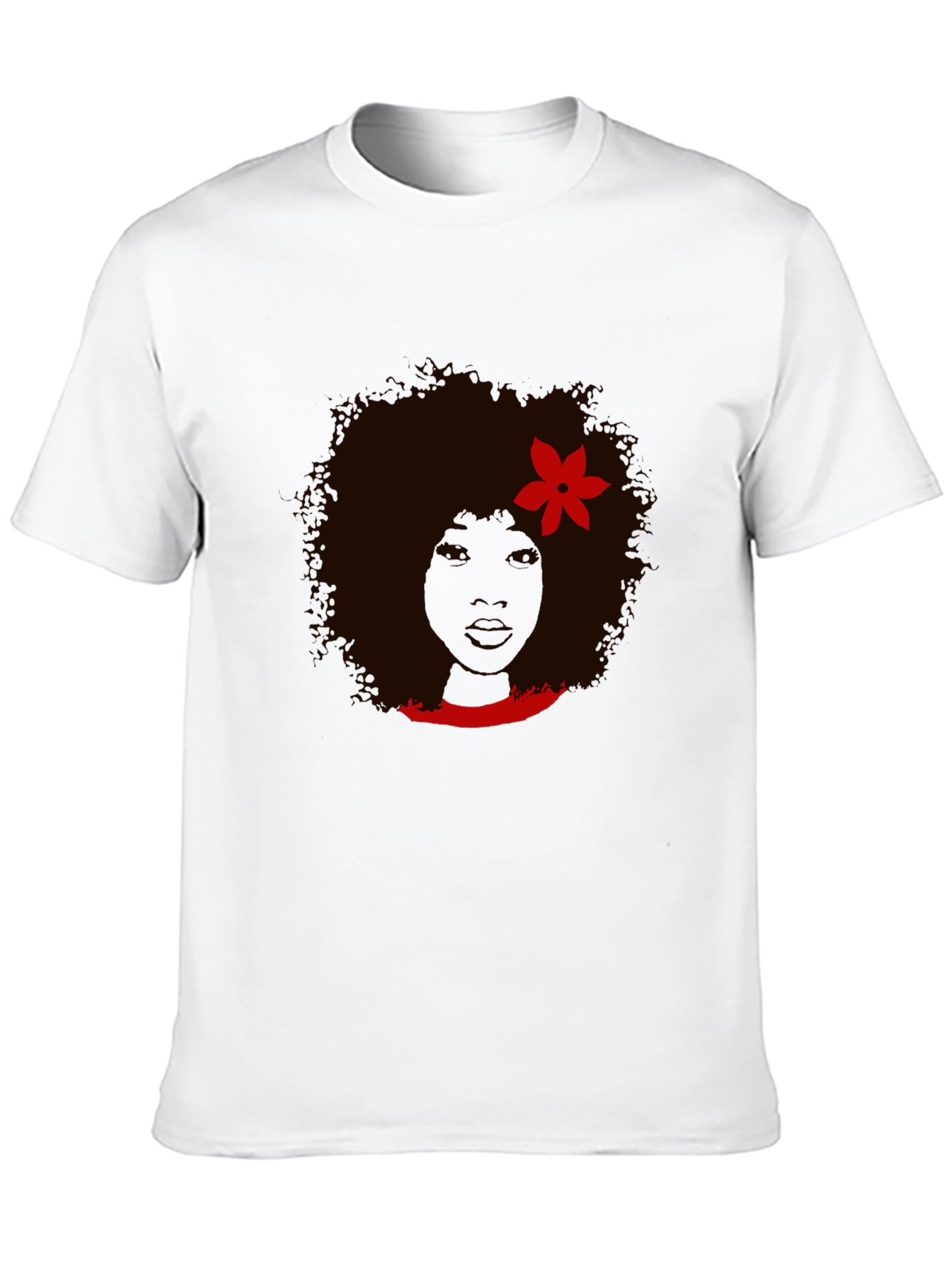 Afro Woman Graphic Print Black T-Shirt