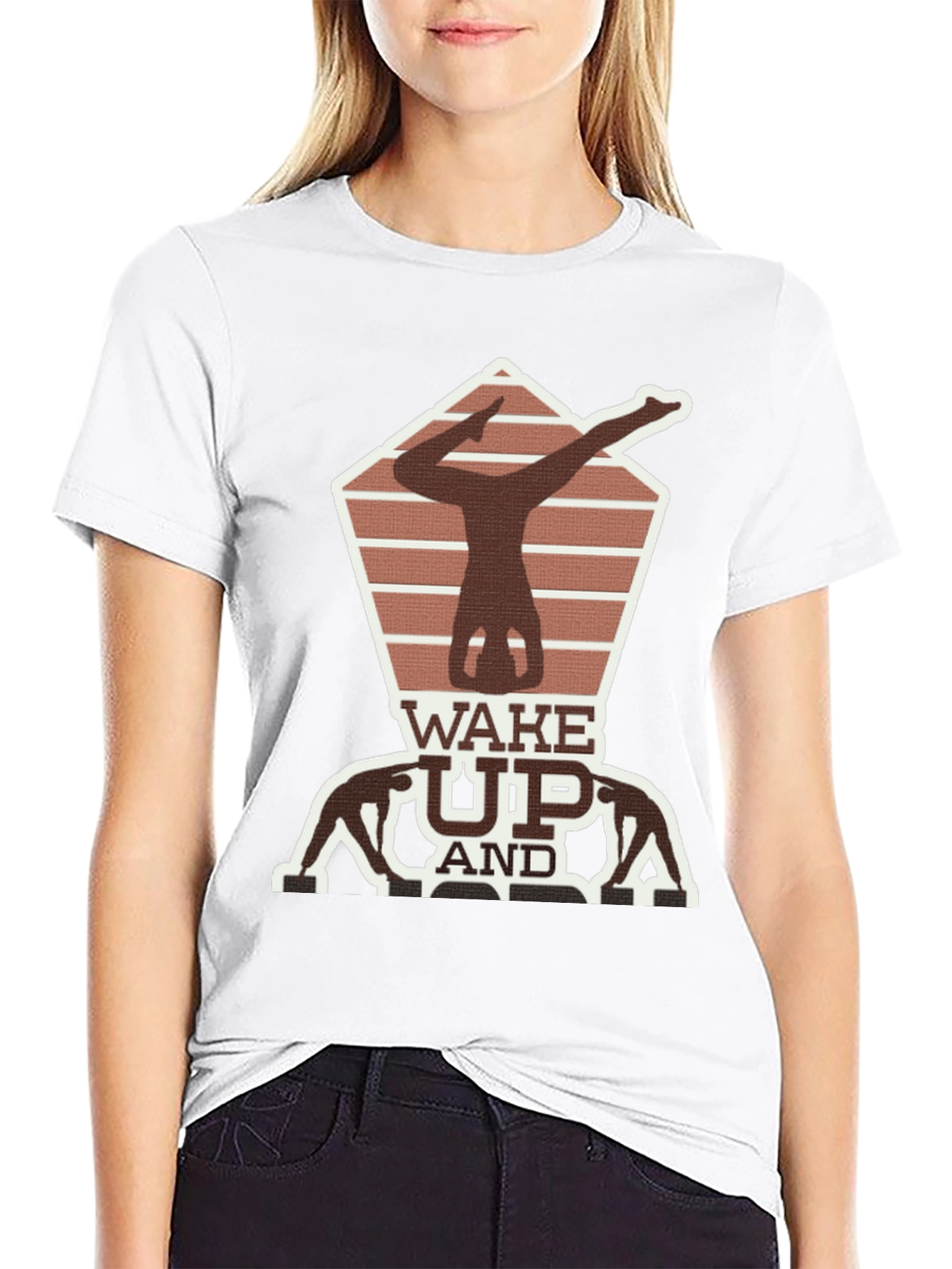 Wake Up Yoga Pose Graphic Tee