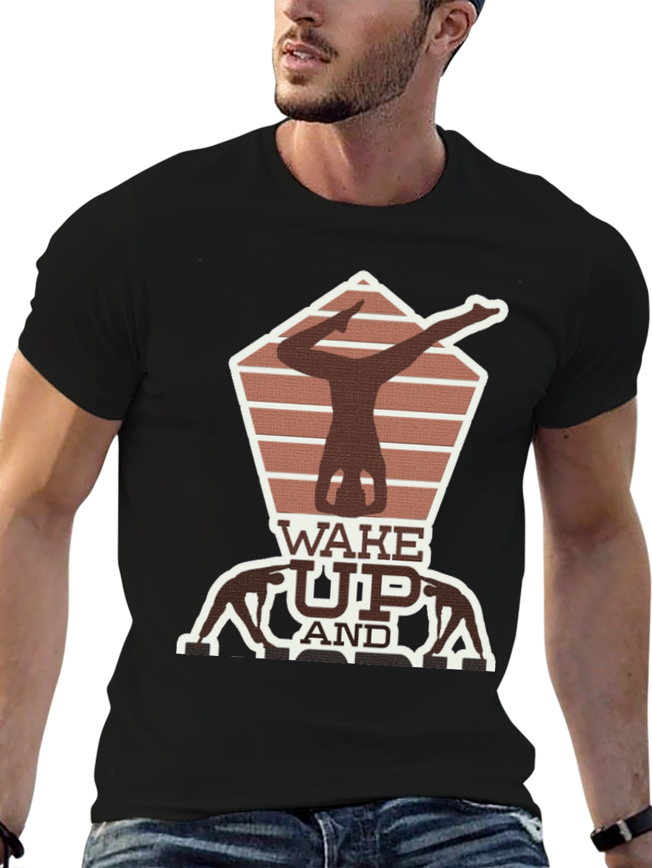 Wake Up Yoga Pose Graphic Tee