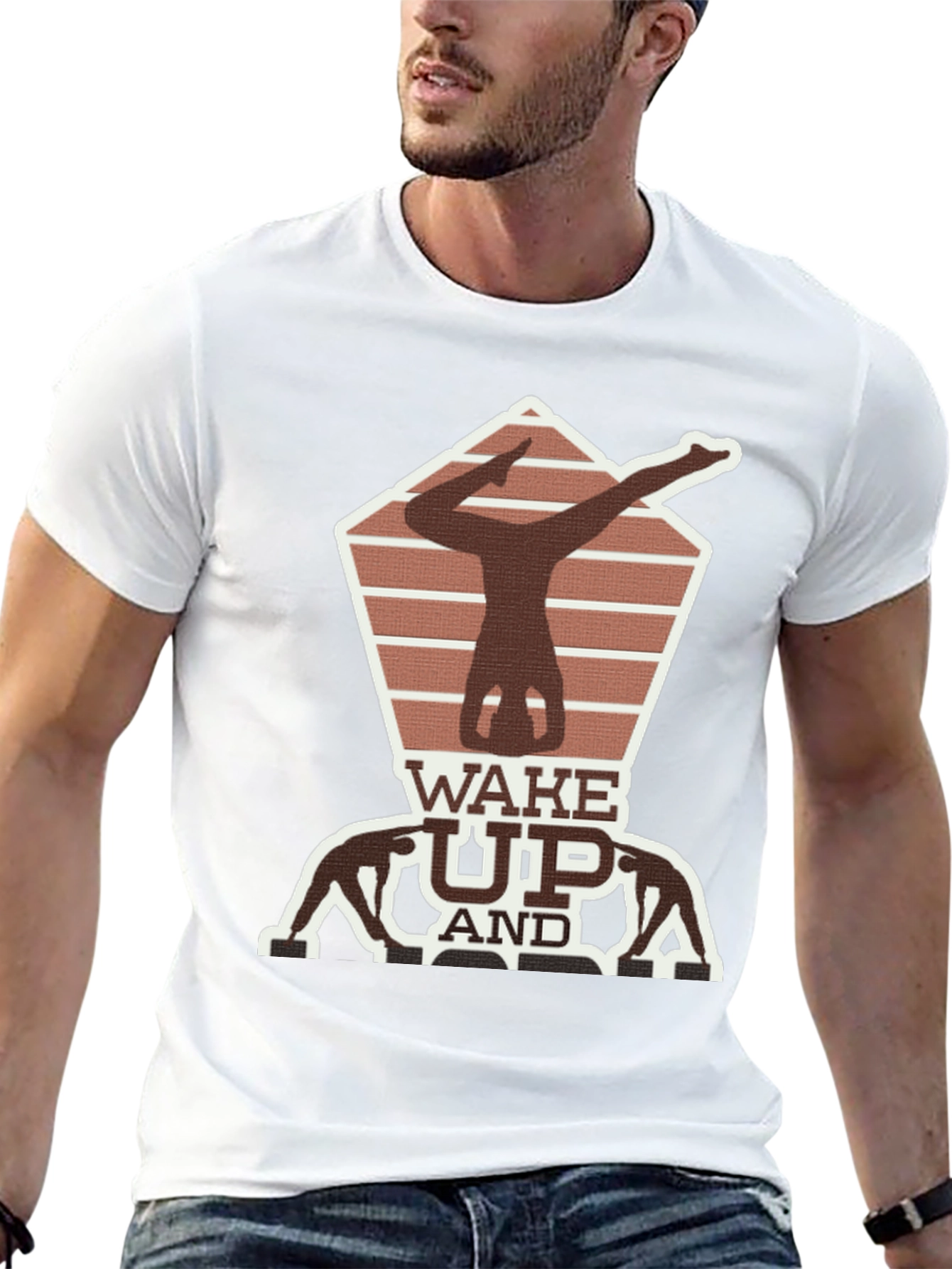 Wake Up Yoga Pose Graphic Tee