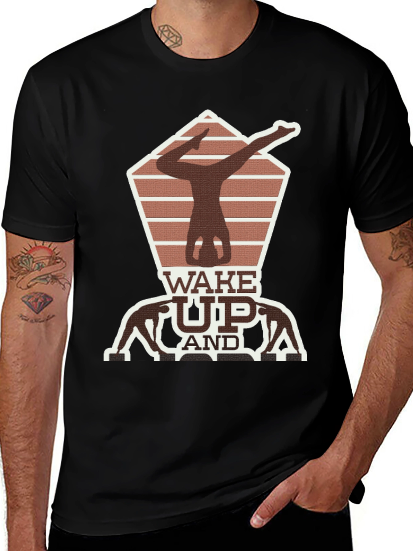 Wake Up Yoga Pose Graphic Tee