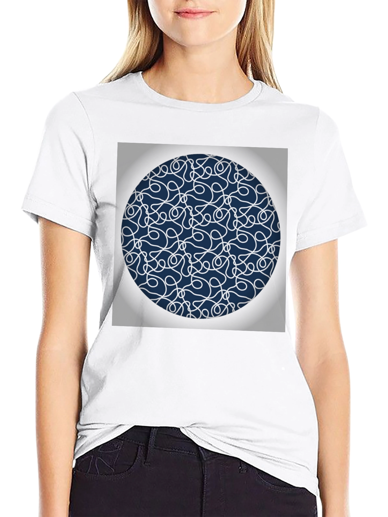 Abstract Circle Graphic Tee - Modern Casual Shirt