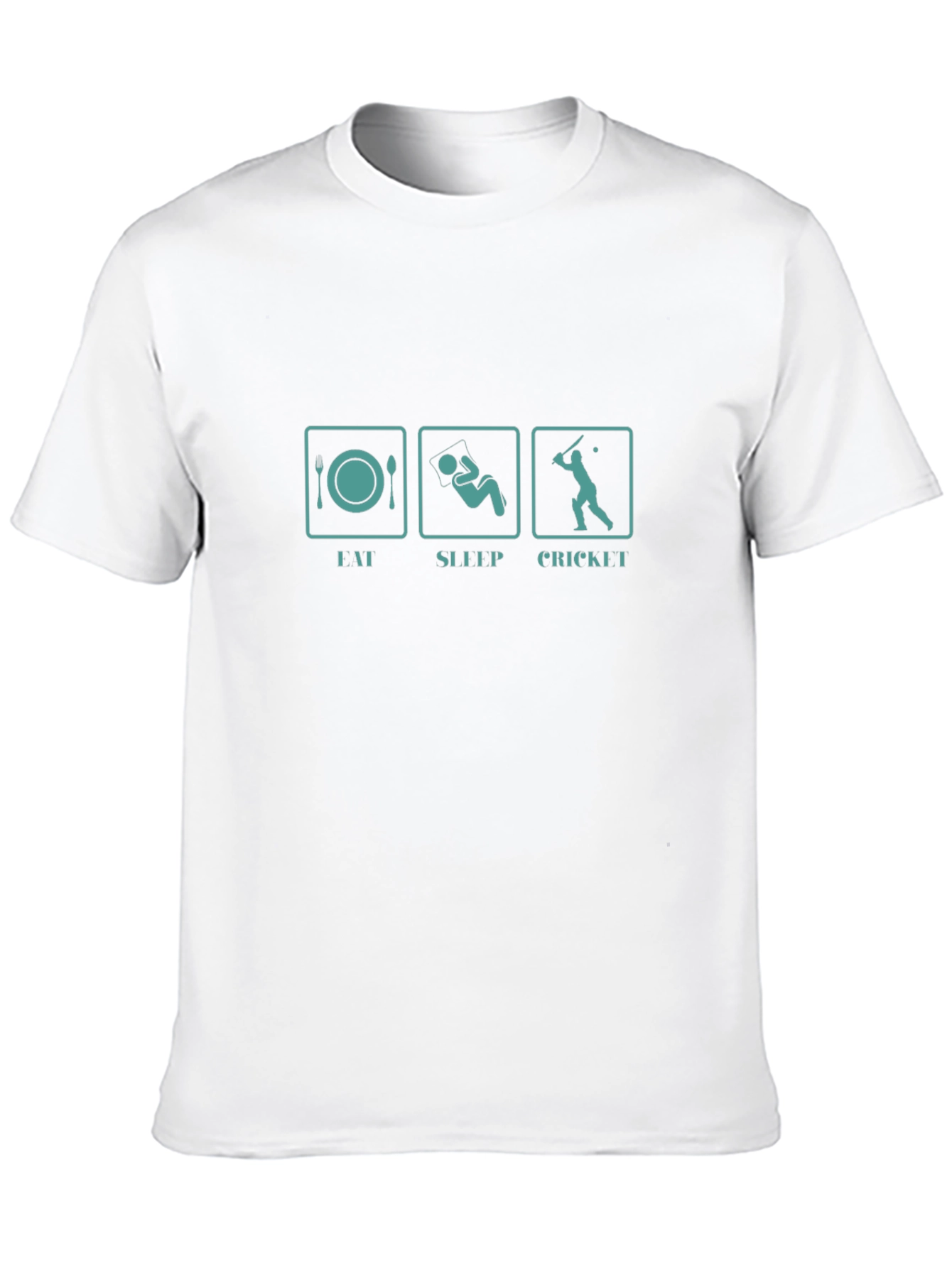 Eat Sleep Cricket Tee - Black Cotton Graphic T-Shirt