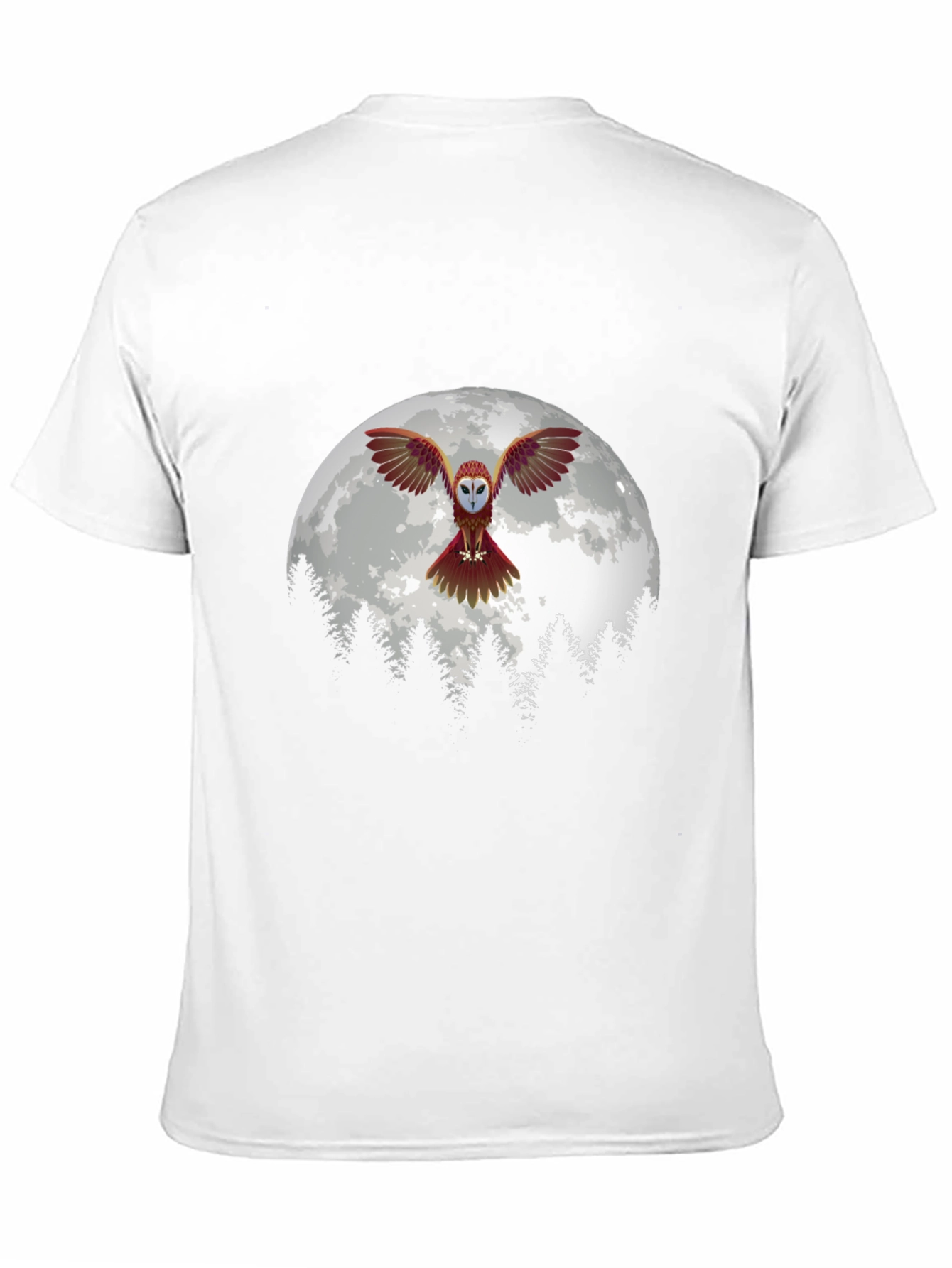 Owl Moon Graphic Tee - Black Cotton Blend T-Shirt
