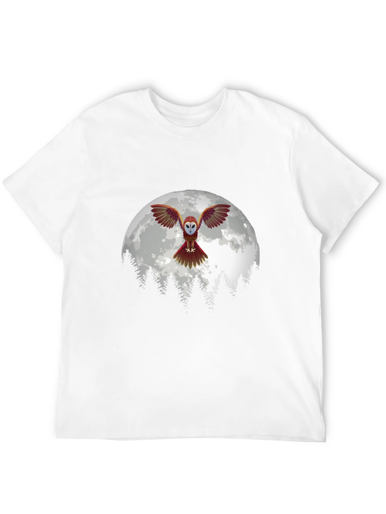 Owl Moon Graphic Tee - Black Cotton Blend T-Shirt