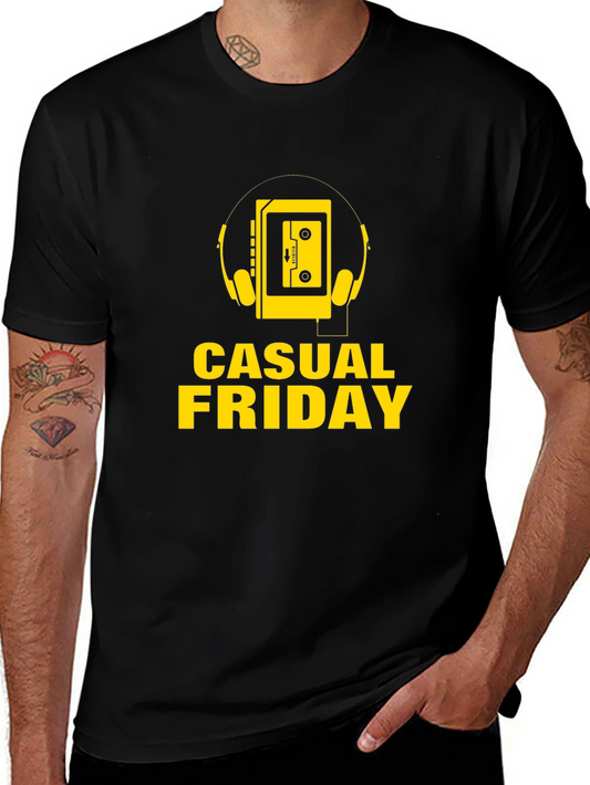 Casual Friday Graphic T-Shirt - Retro Walkman Design