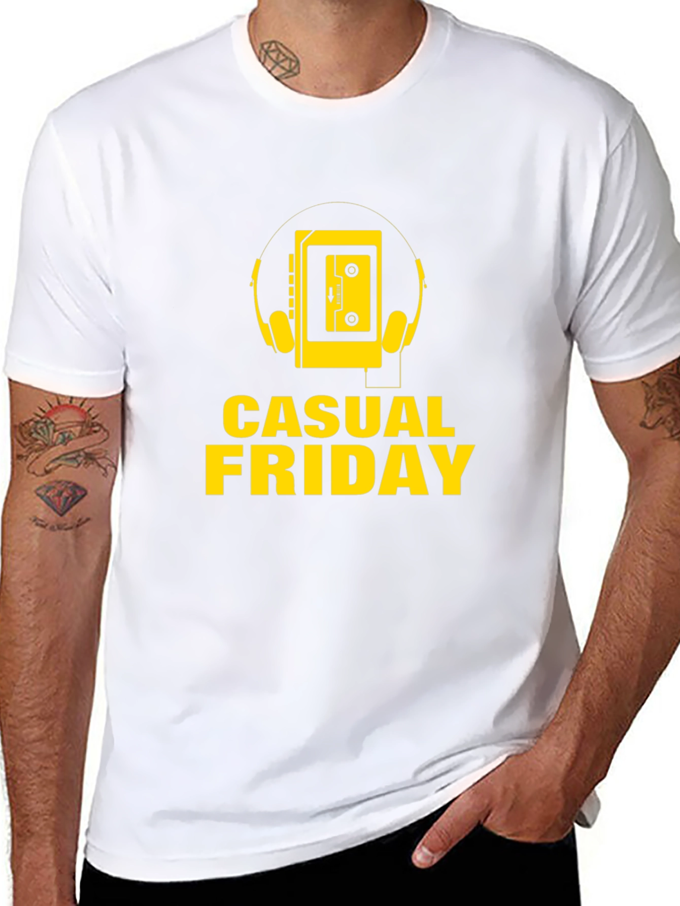 Casual Friday Graphic T-Shirt - Retro Walkman Design