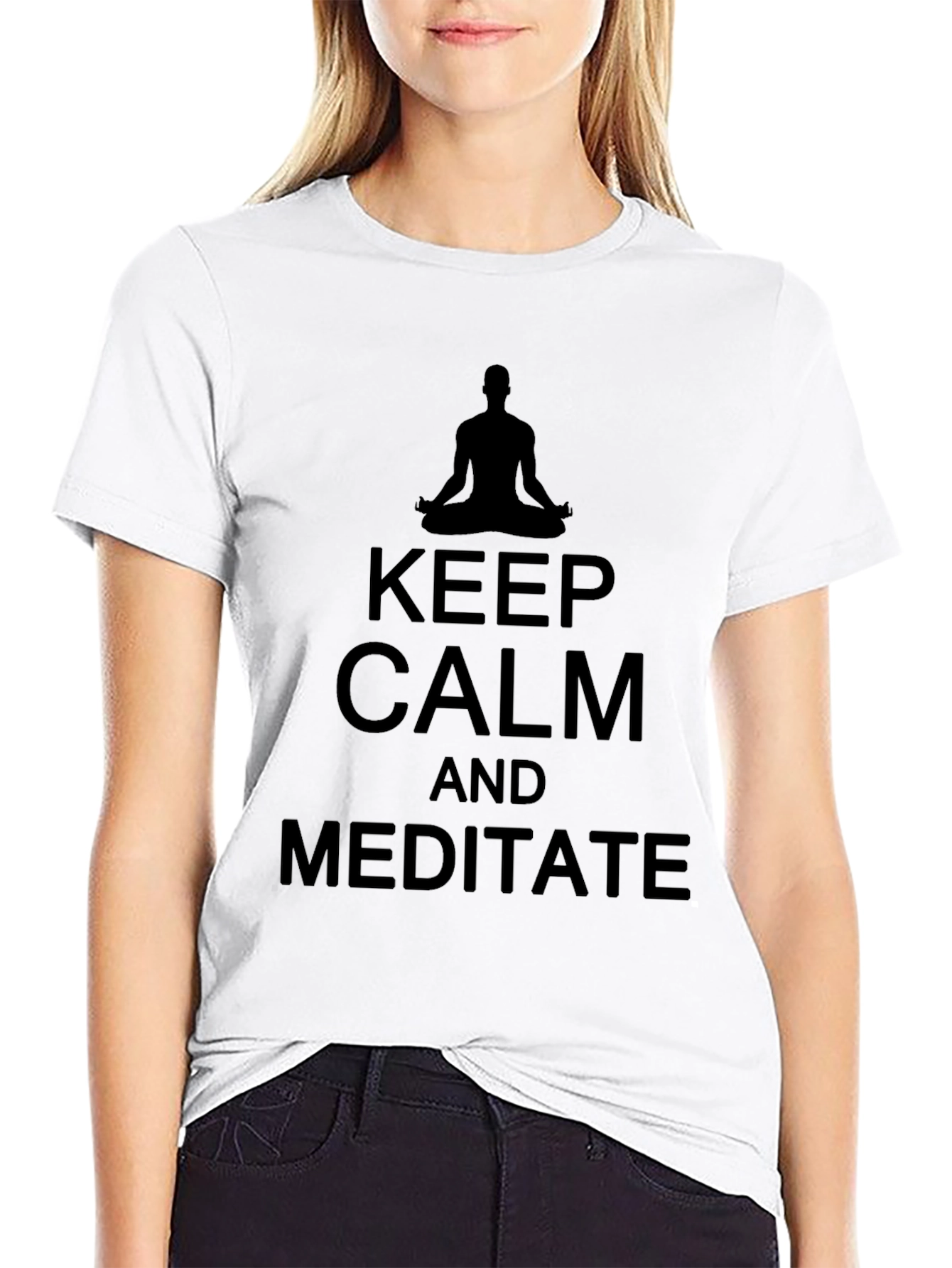 Keep Calm and Meditate Black T-Shirt