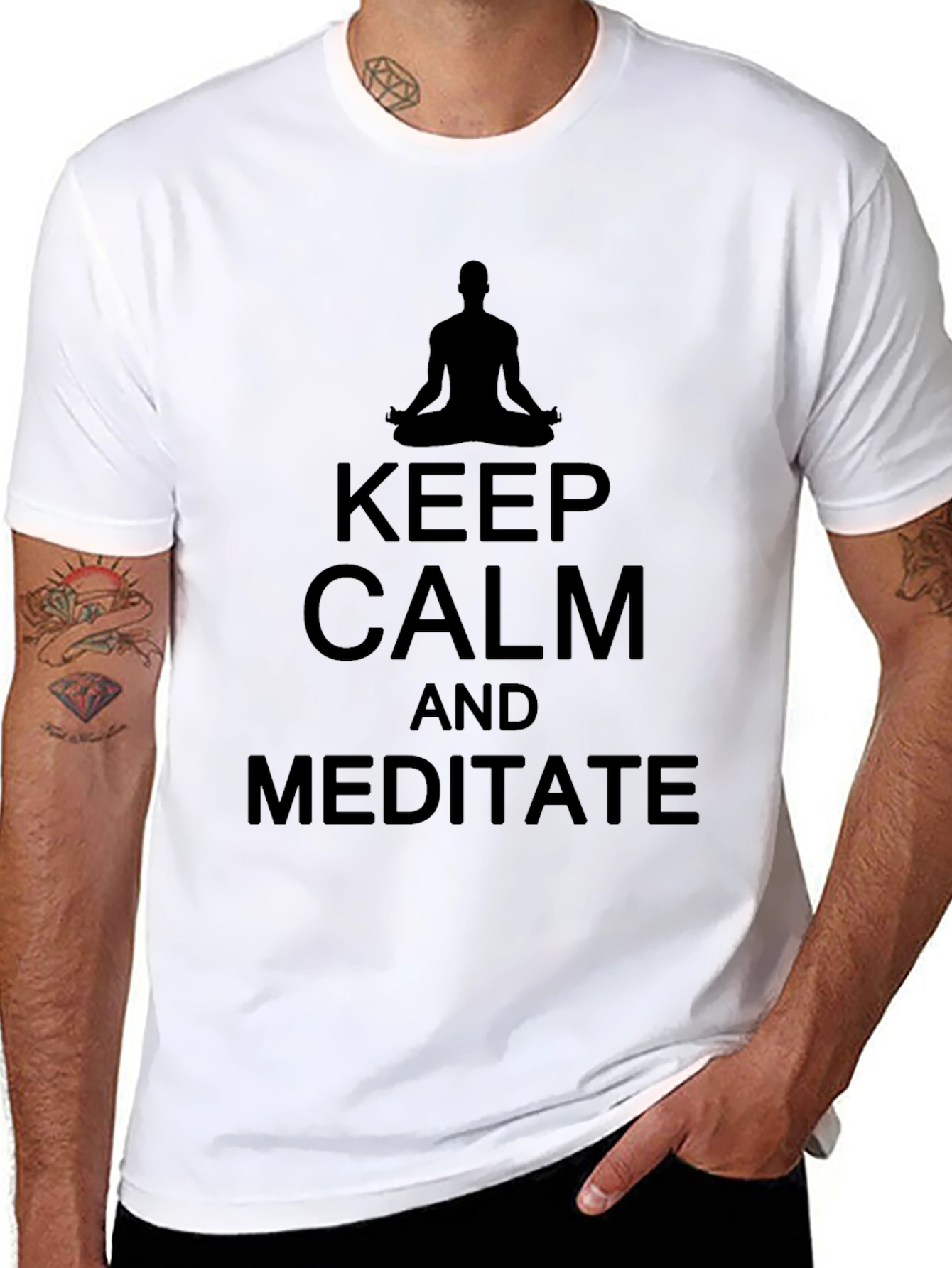 Keep Calm and Meditate Black T-Shirt
