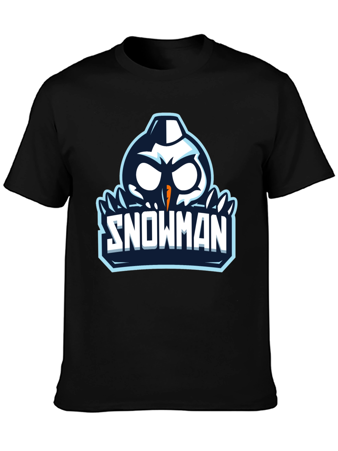 Snowman Graphic Print Black T-Shirt