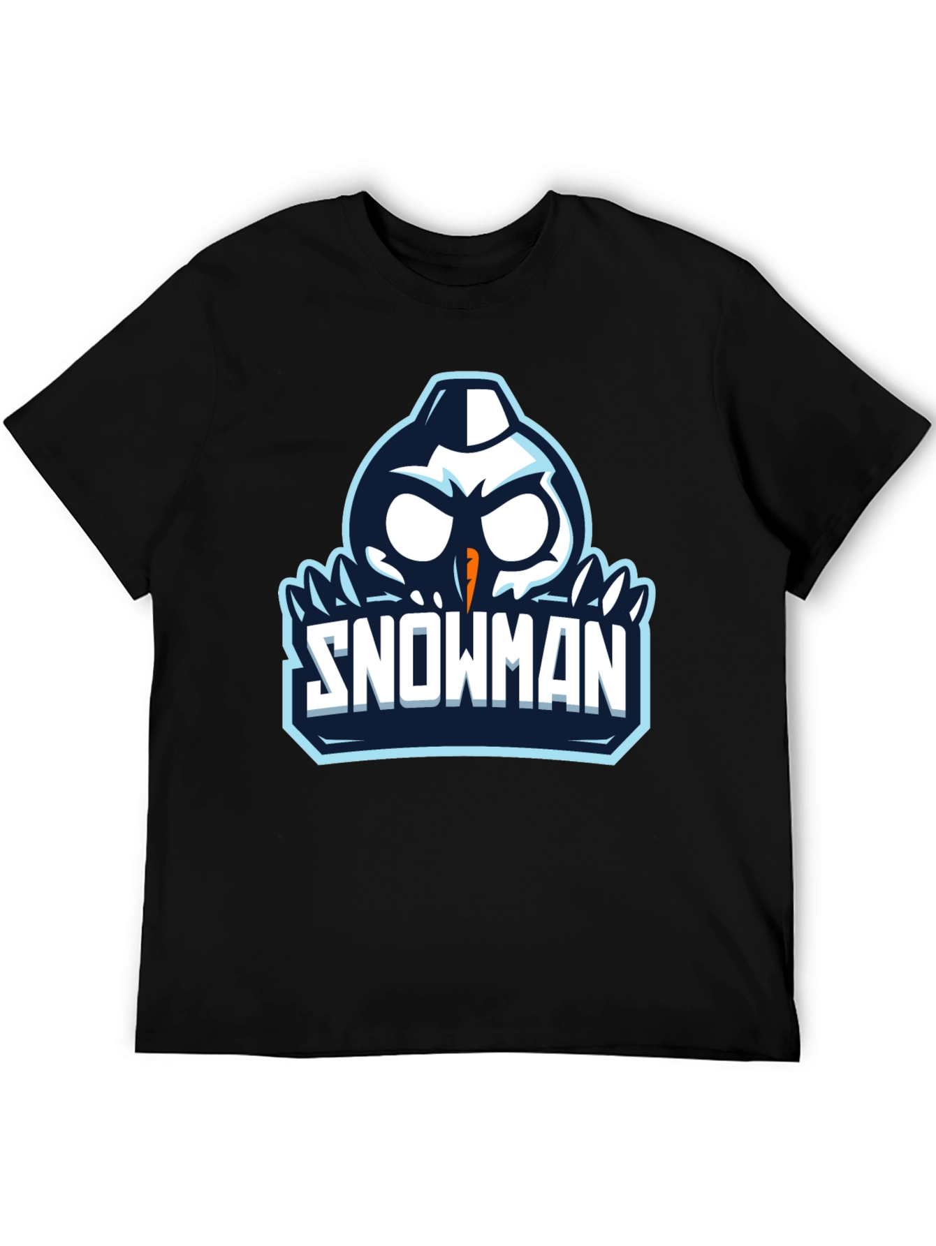 Snowman Graphic Print Black T-Shirt