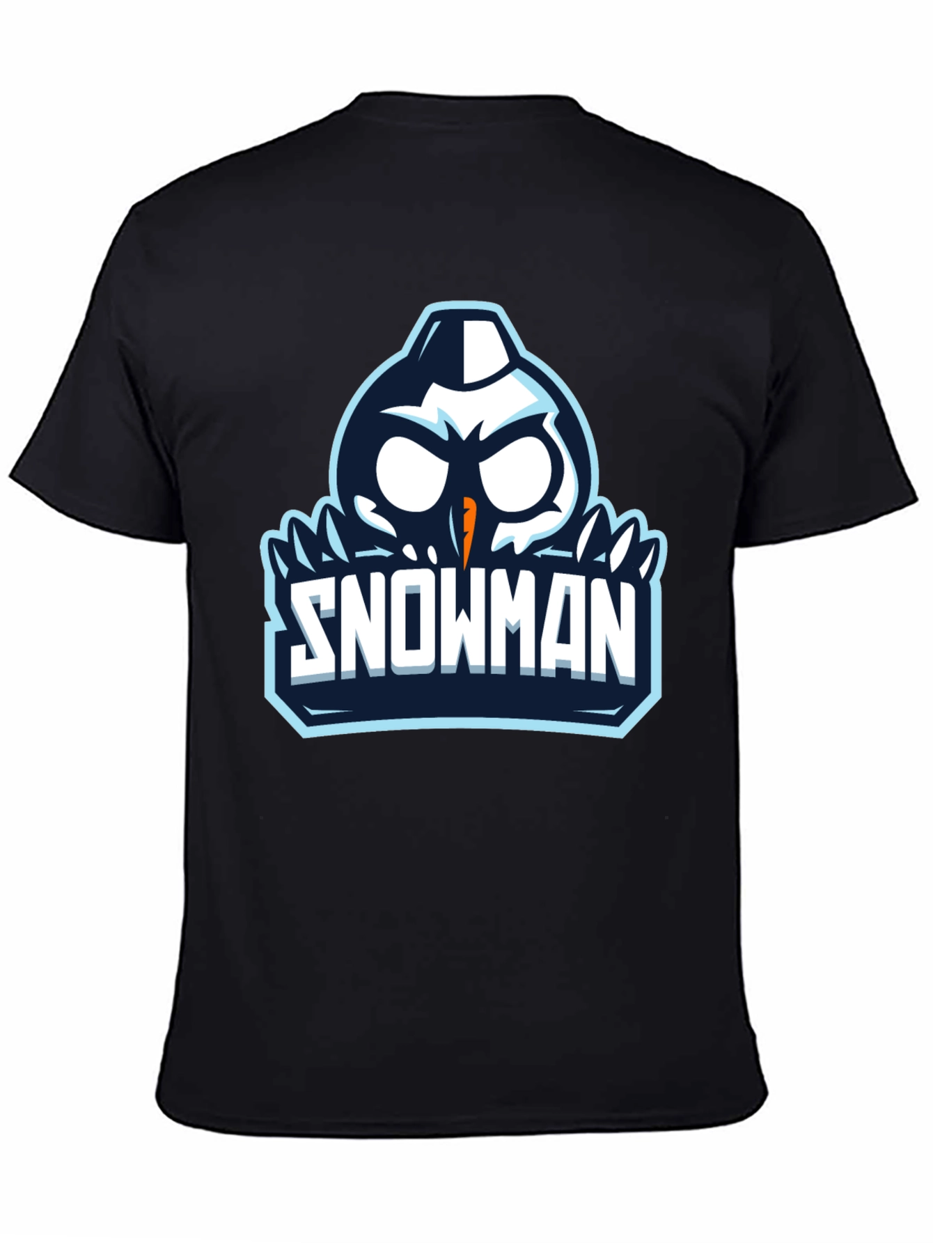 Snowman Graphic Print Black T-Shirt