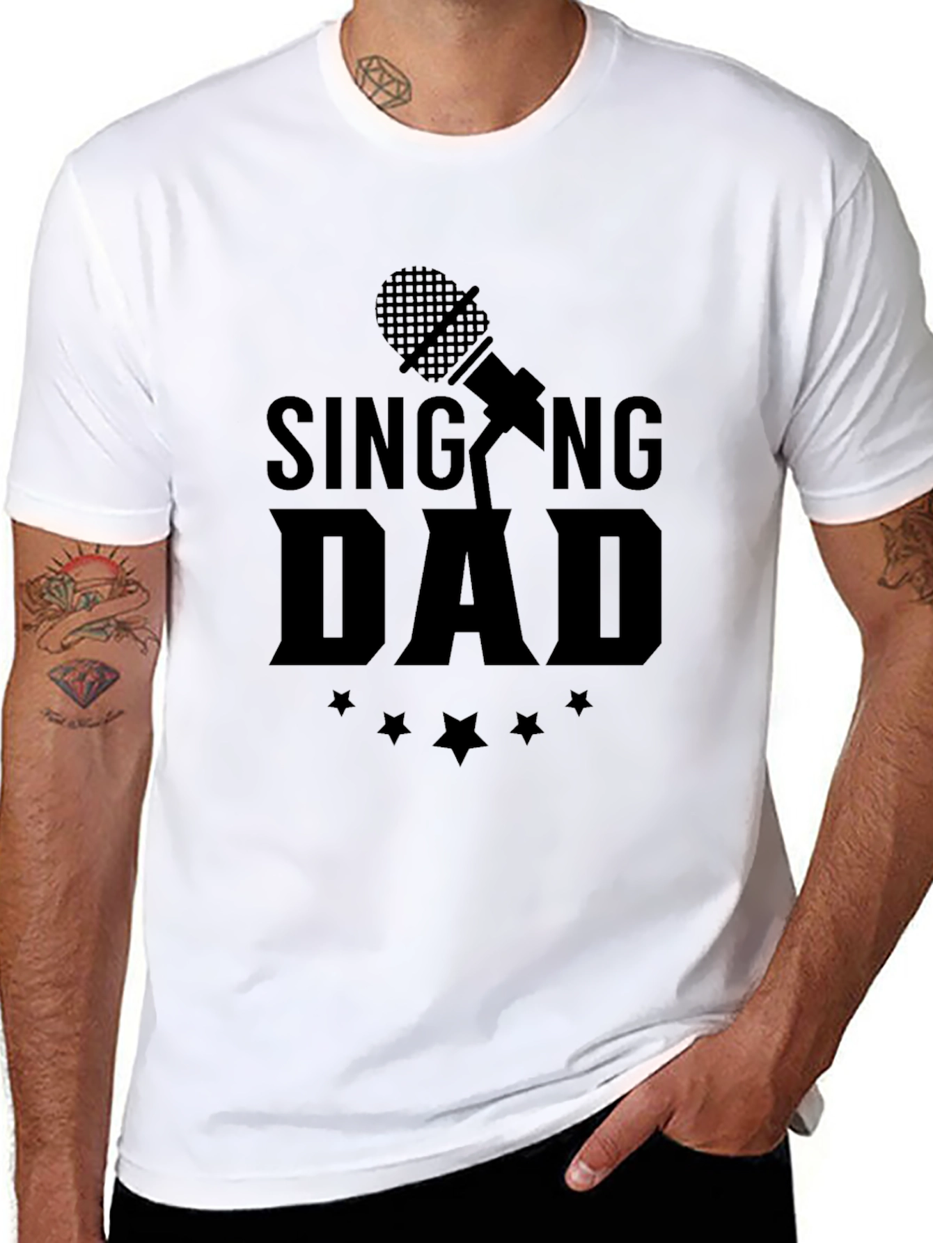 Singing Dad Black Graphic Tee