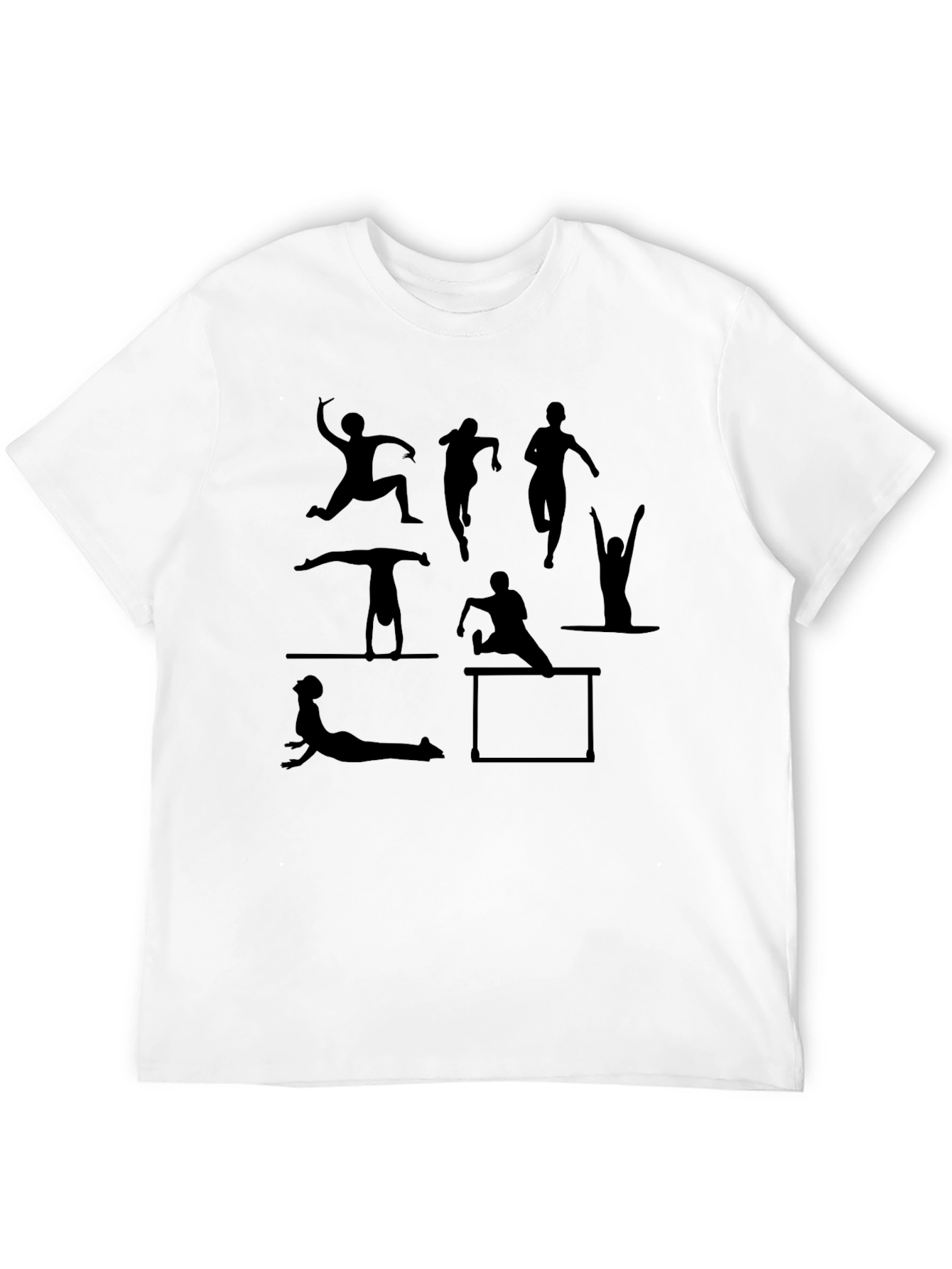 Athletic Silhouettes Black Graphic T-Shirt