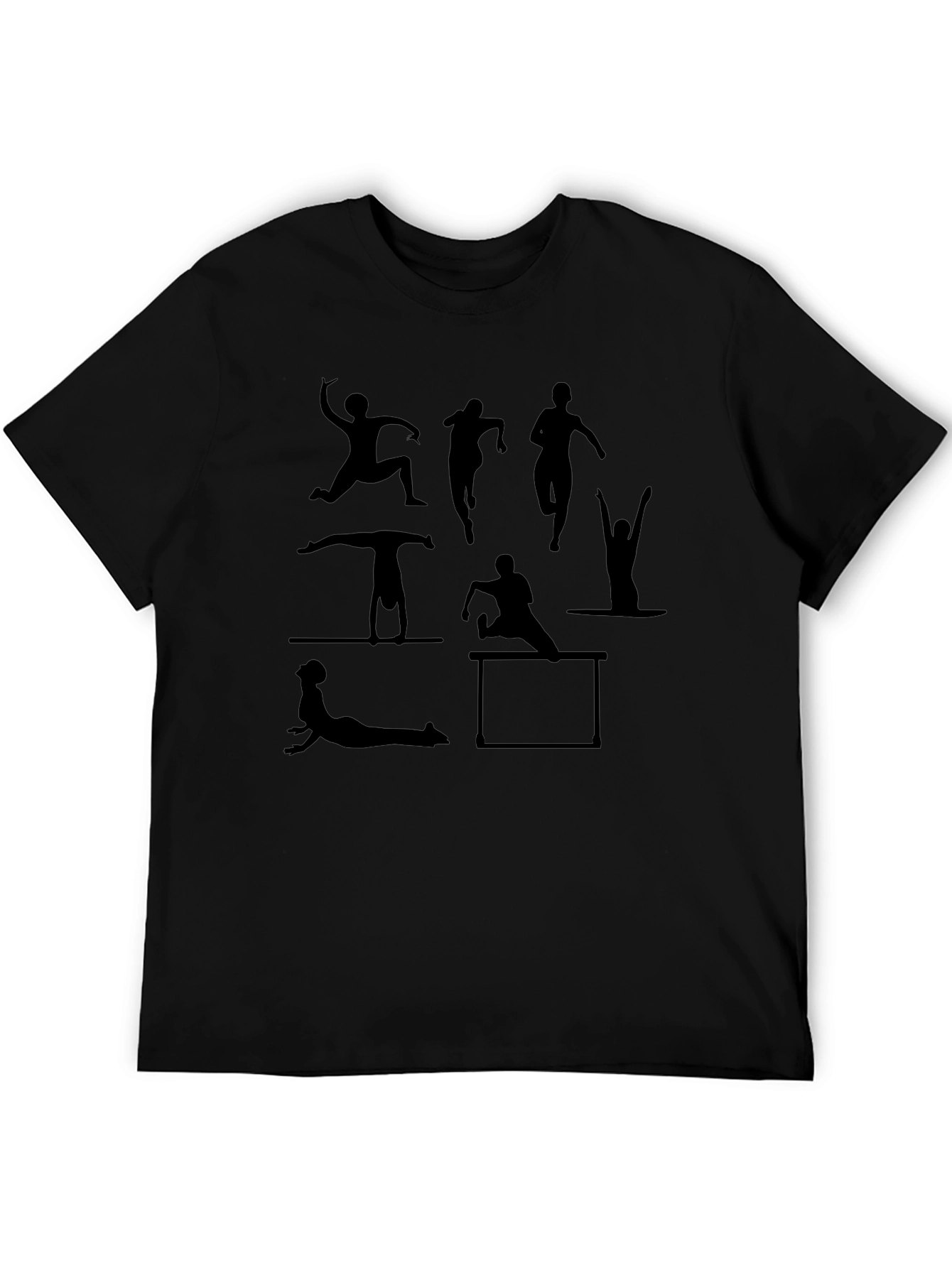 Athletic Silhouettes Black Graphic T-Shirt