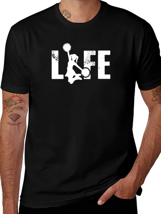 Cheerleading Life T-Shirt - Black Cotton Tee
