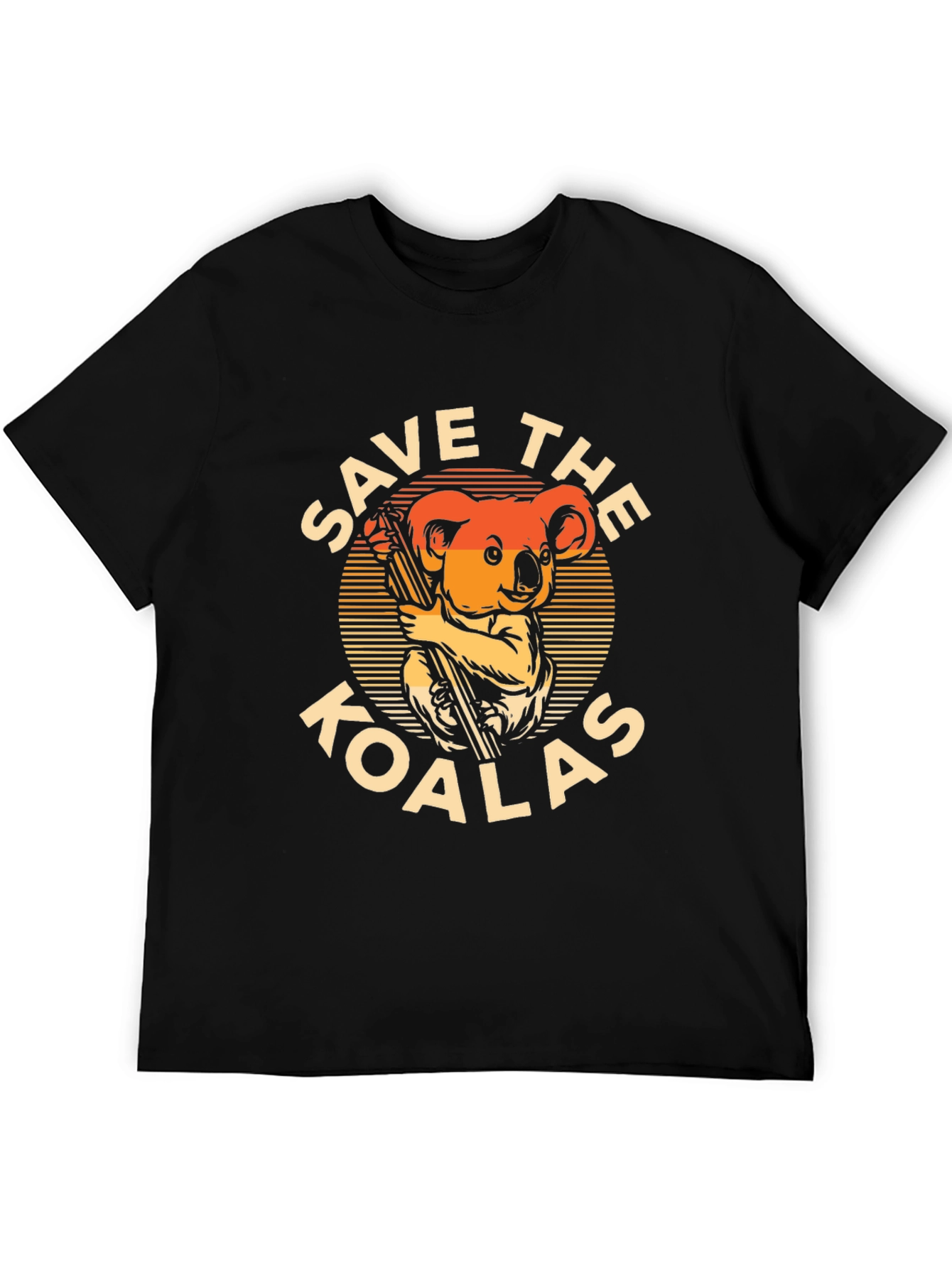 Save the Koalas Graphic T-Shirt - Black Cotton Tee