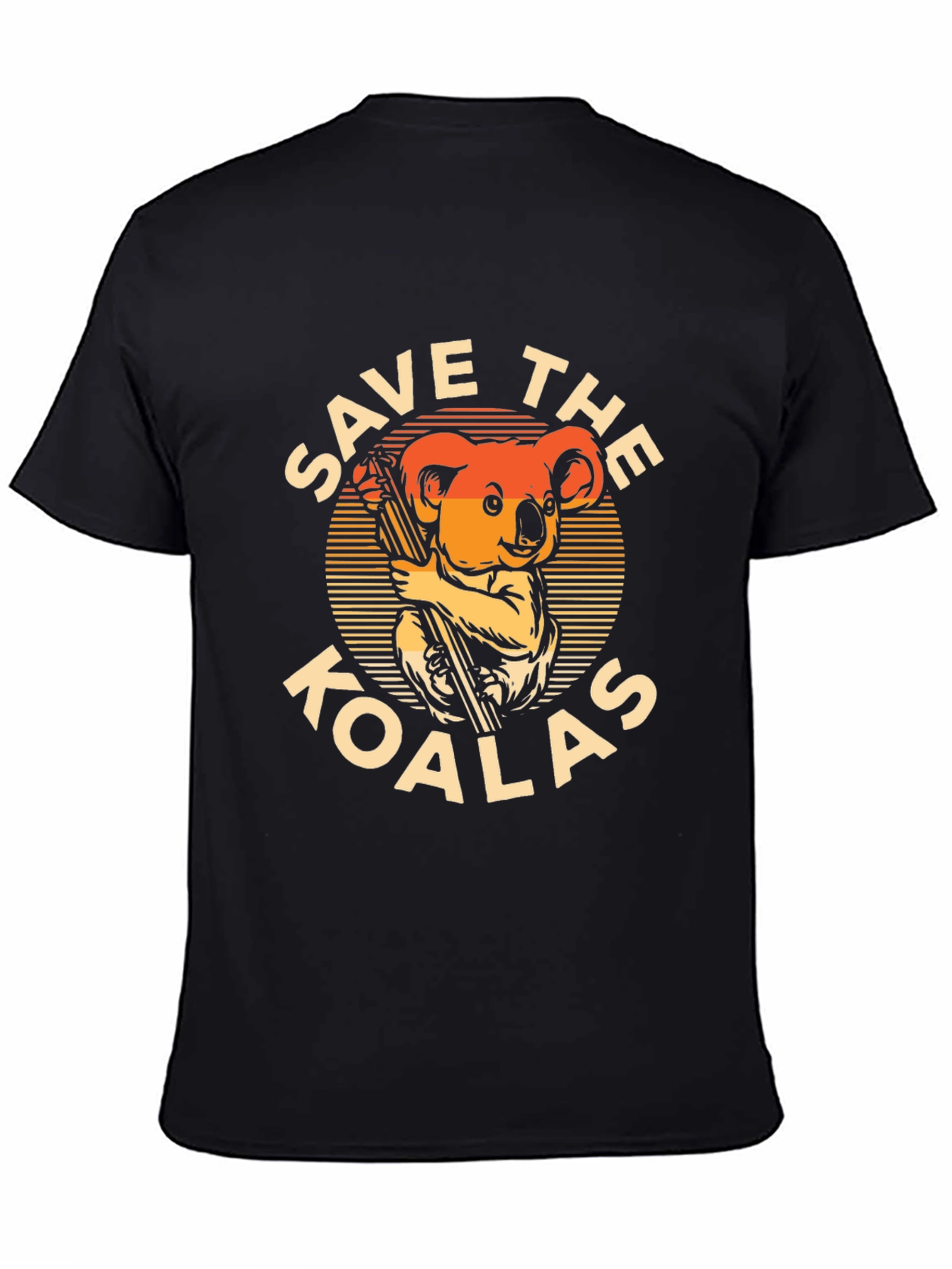 Save the Koalas Graphic T-Shirt - Black Cotton Tee