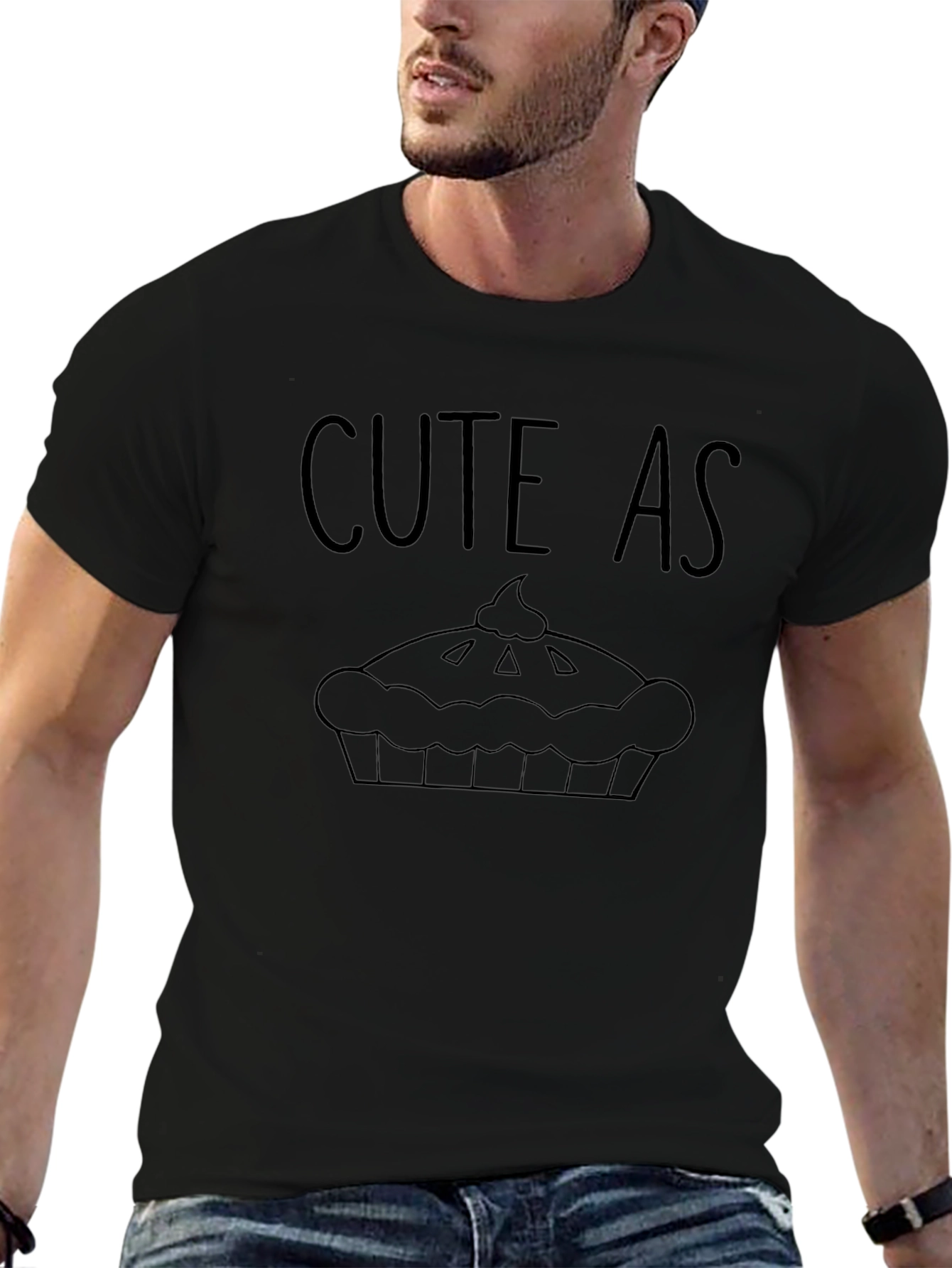 Cute As Pie Graphic Tee - Black Unisex T-Shirt