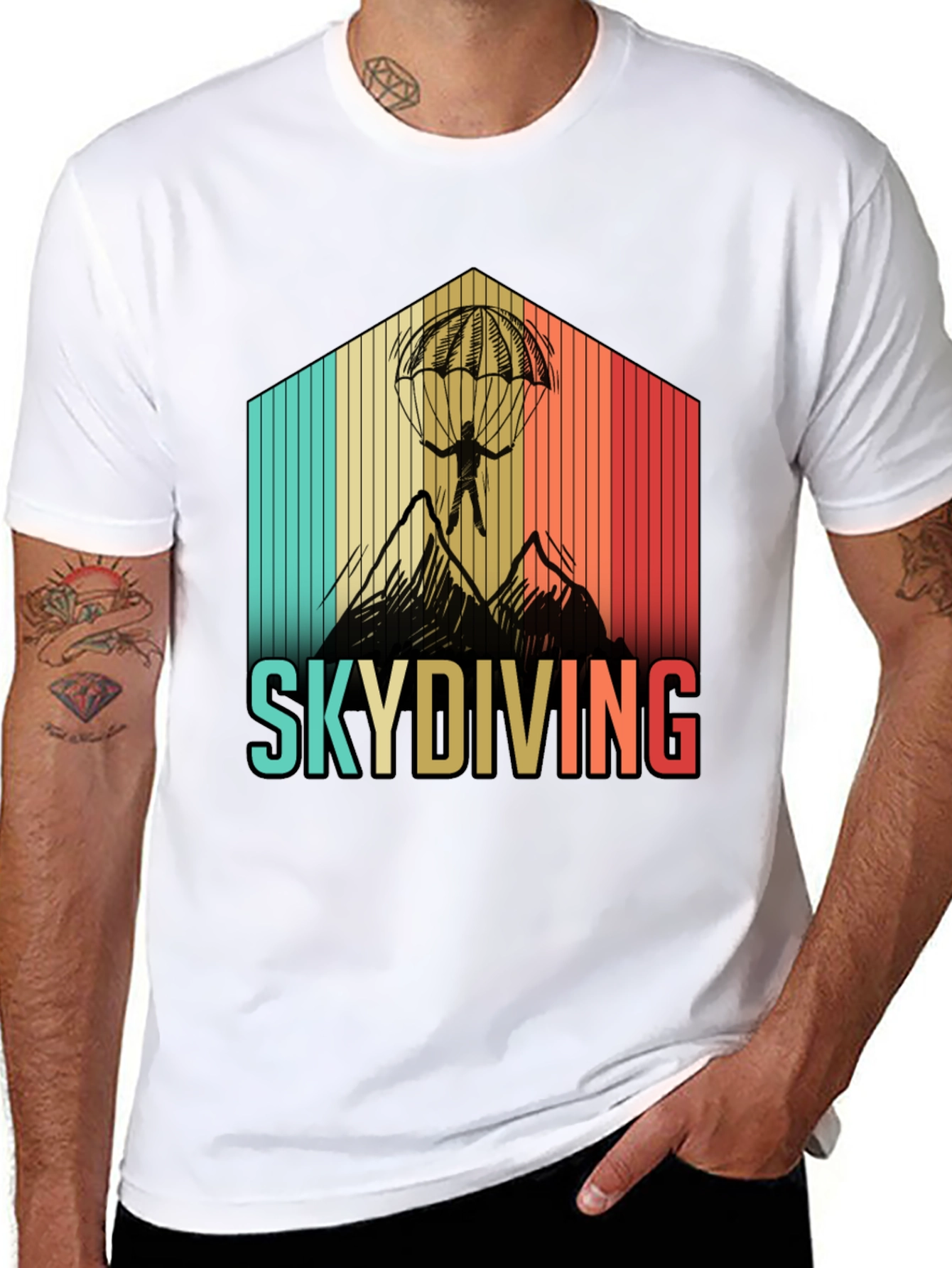 Skydiving Retro Graphic T-Shirt