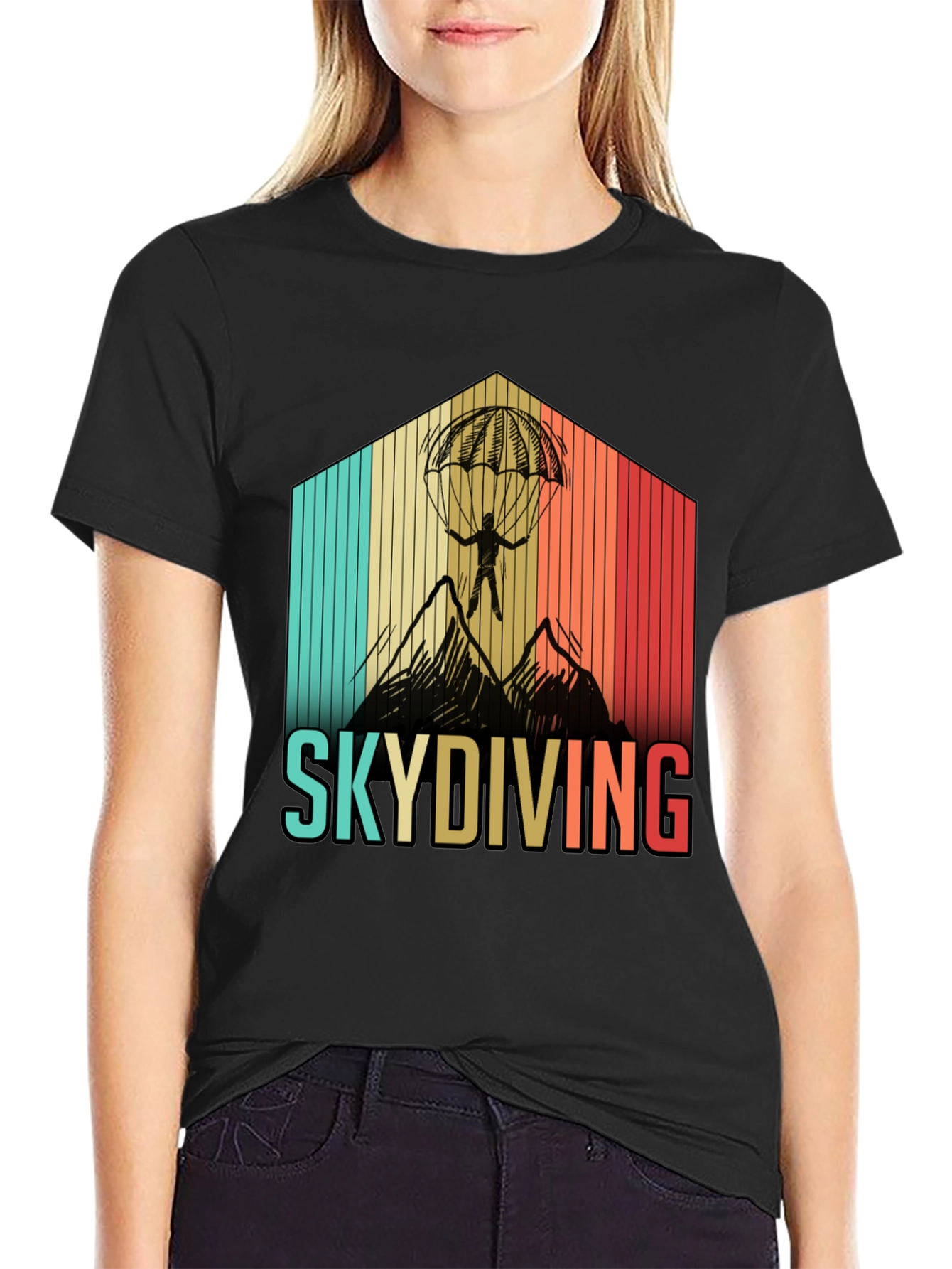 Skydiving Retro Graphic T-Shirt