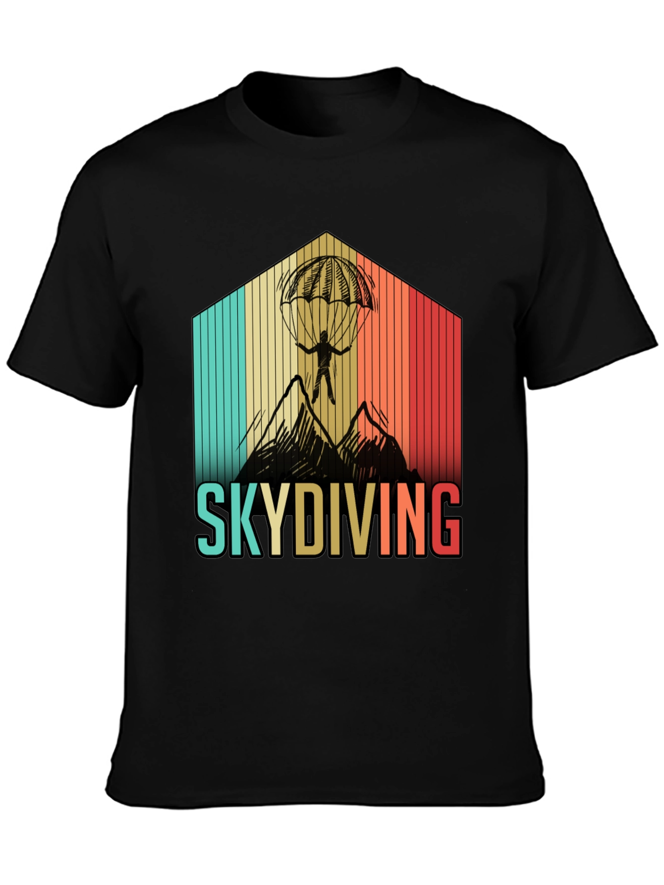 Skydiving Retro Graphic T-Shirt