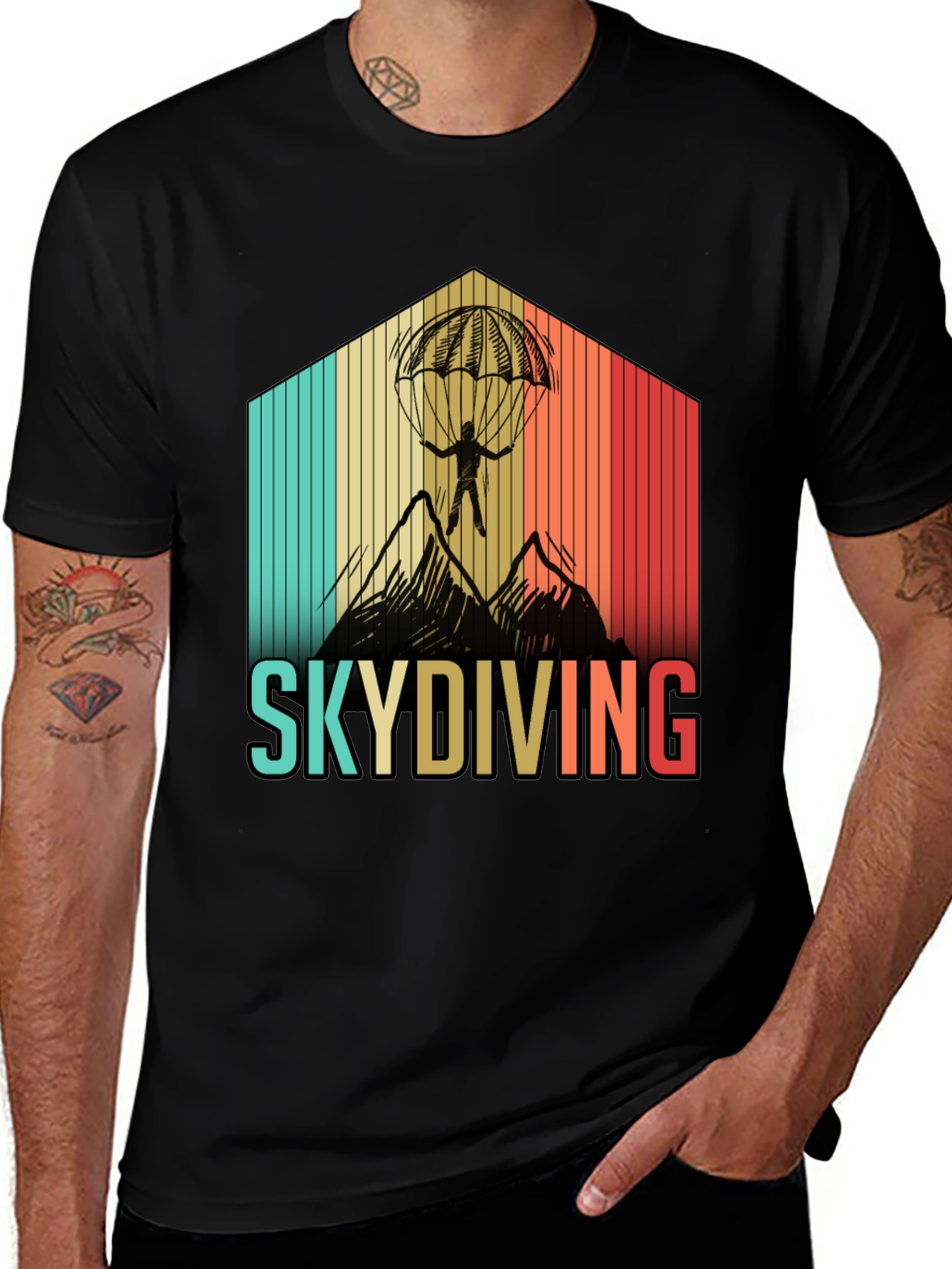 Skydiving Retro Graphic T-Shirt