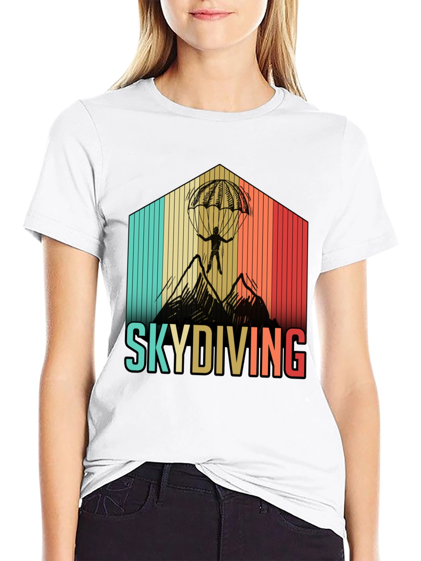 Skydiving Retro Graphic T-Shirt