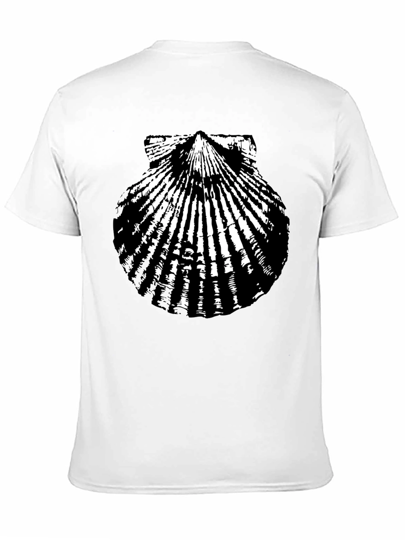 Scallop Shell Graphic T-Shirt - Black Cotton Tee