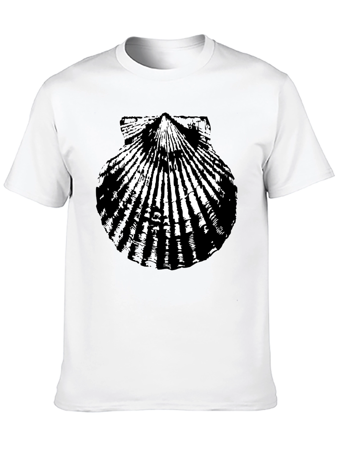 Scallop Shell Graphic T-Shirt - Black Cotton Tee